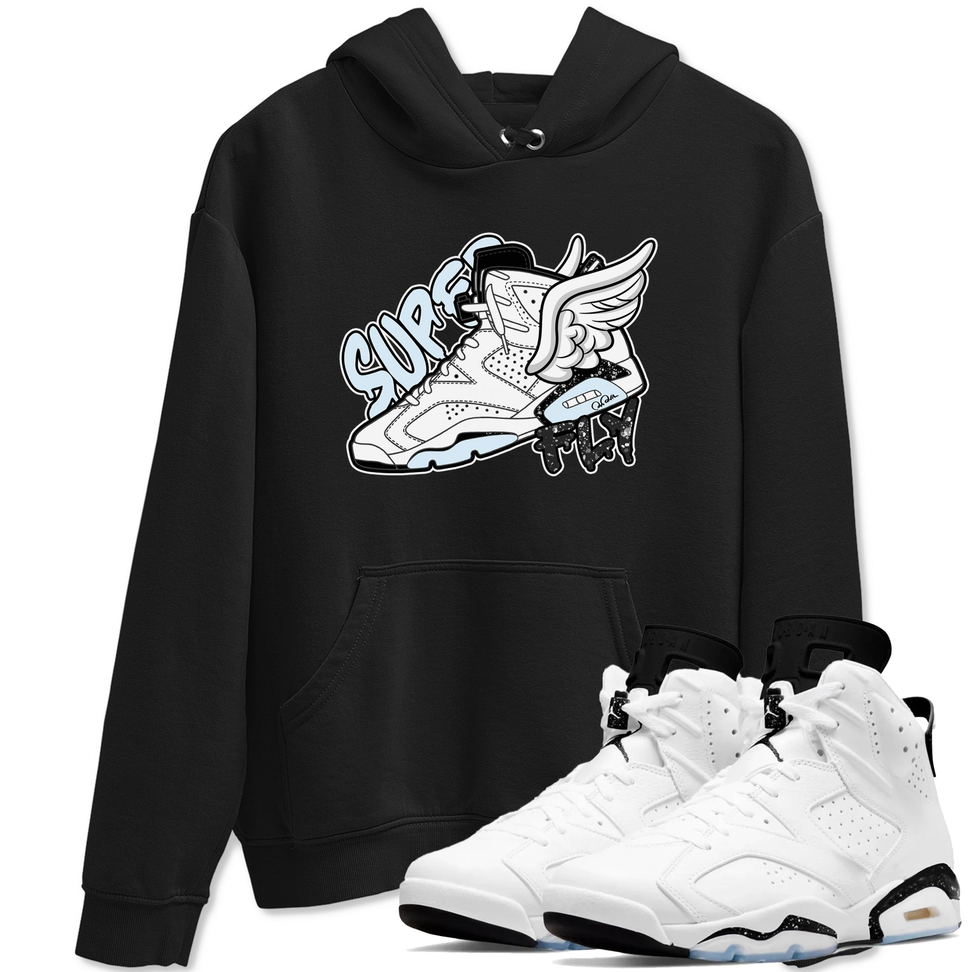 AJ6 White Black shirts to match jordans Super Fly sneaker match tees Air Jordan 6 White Black Drip Gear Zone streetwear brand Black 1 unisex cotton tee