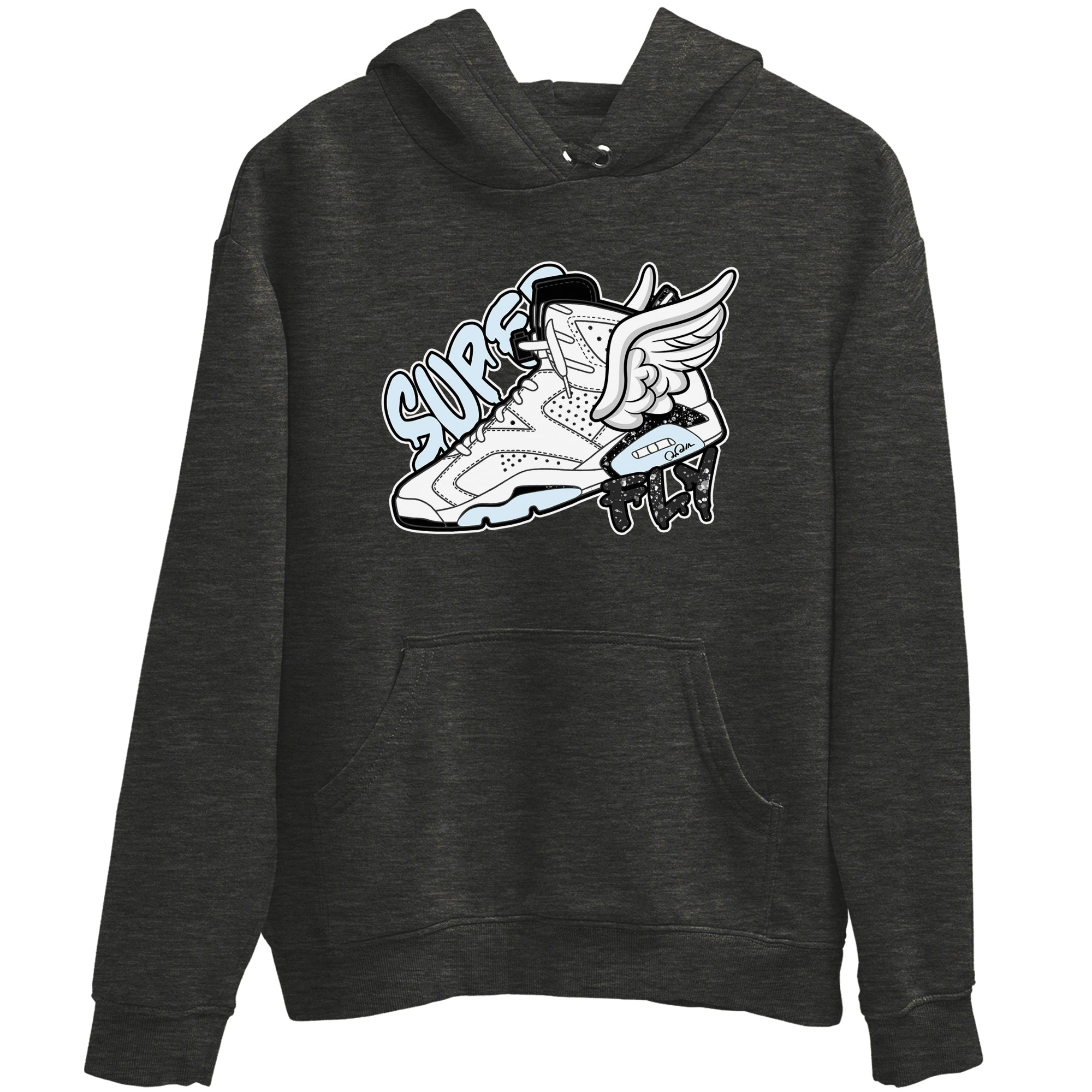 AJ6 White Black shirts to match jordans Super Fly sneaker match tees Air Jordan 6 White Black Drip Gear Zone streetwear brand Charcoal Heather 2 unisex cotton tee
