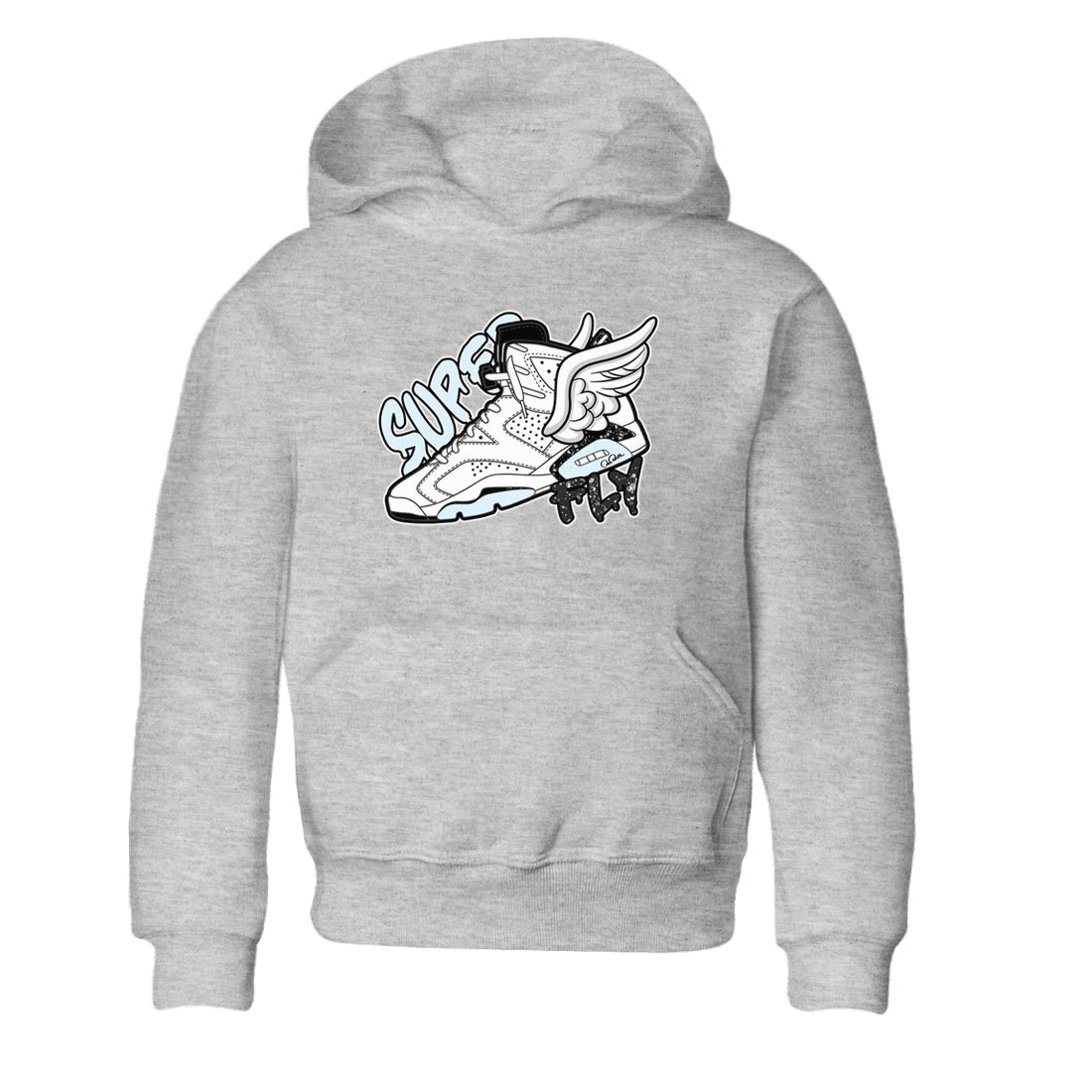 AJ6 White Black shirts to match jordans Super Fly sneaker match tees Air Jordan 6 White Black Drip Gear Zone streetwear brand Baby and Youth Heather Grey 2 cotton tee
