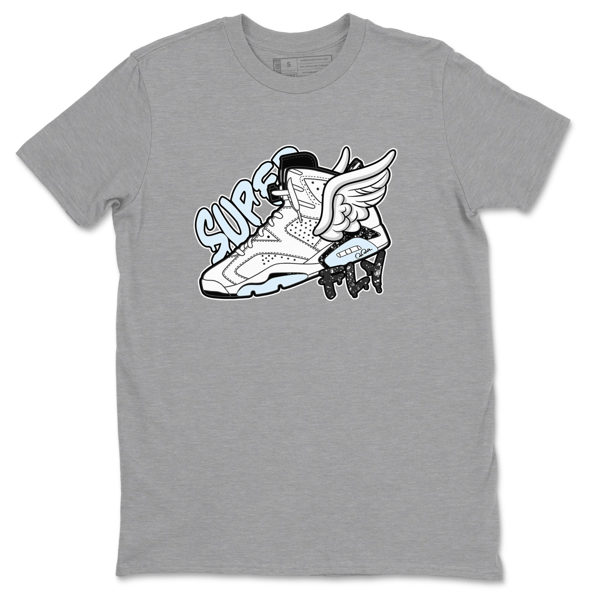 AJ6 White Black shirts to match jordans Super Fly sneaker match tees Air Jordan 6 White Black Drip Gear Zone streetwear brand Heather Grey 2 unisex cotton tee