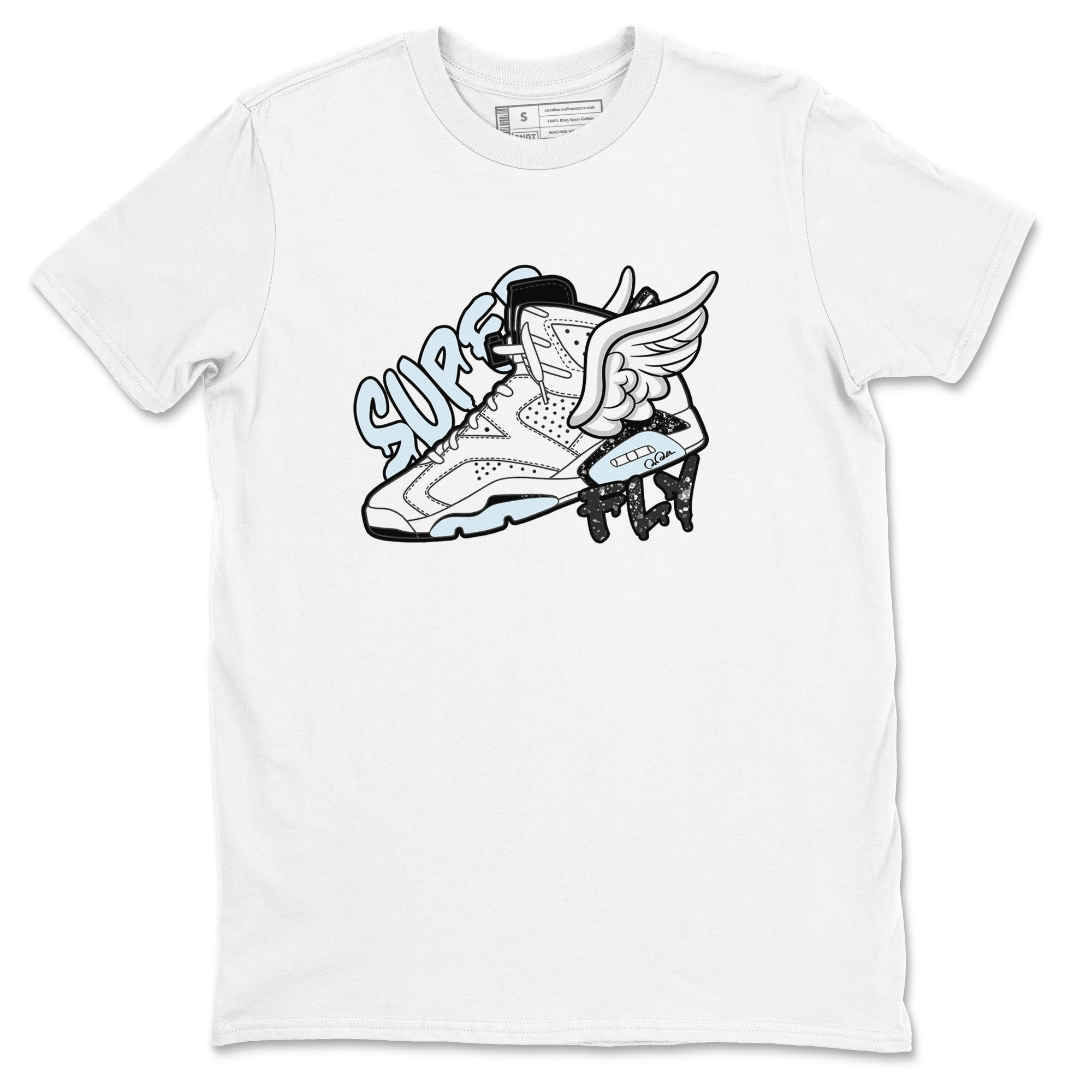 AJ6 White Black shirts to match jordans Super Fly sneaker match tees Air Jordan 6 White Black Drip Gear Zone streetwear brand White 2 unisex cotton tee