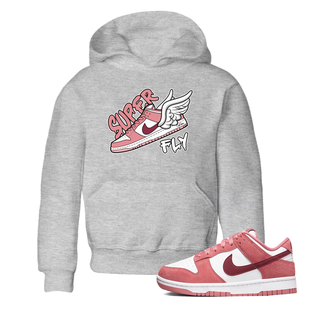 Dunk Valentines Day 2024 shirt to match jordans Super Fly sneaker tees Dunk Happy Valentines Day 2024 Drip Gear Zone Baby Toddler Heather Grey 1 T-Shirt