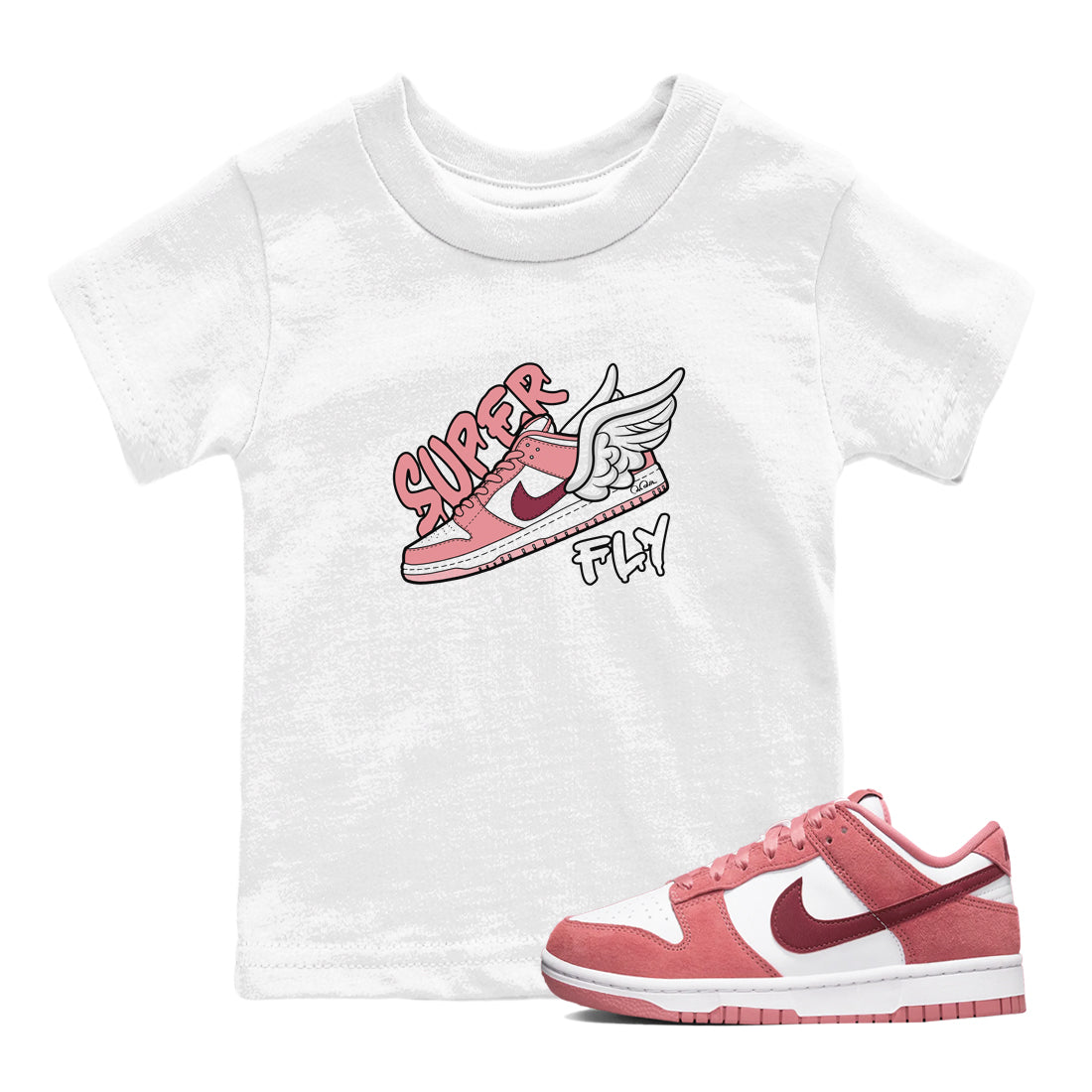 Dunk Valentines Day 2024 shirt to match jordans Super Fly sneaker tees Dunk Happy Valentines Day 2024 Drip Gear Zone Baby Toddler White 1 T-Shirt