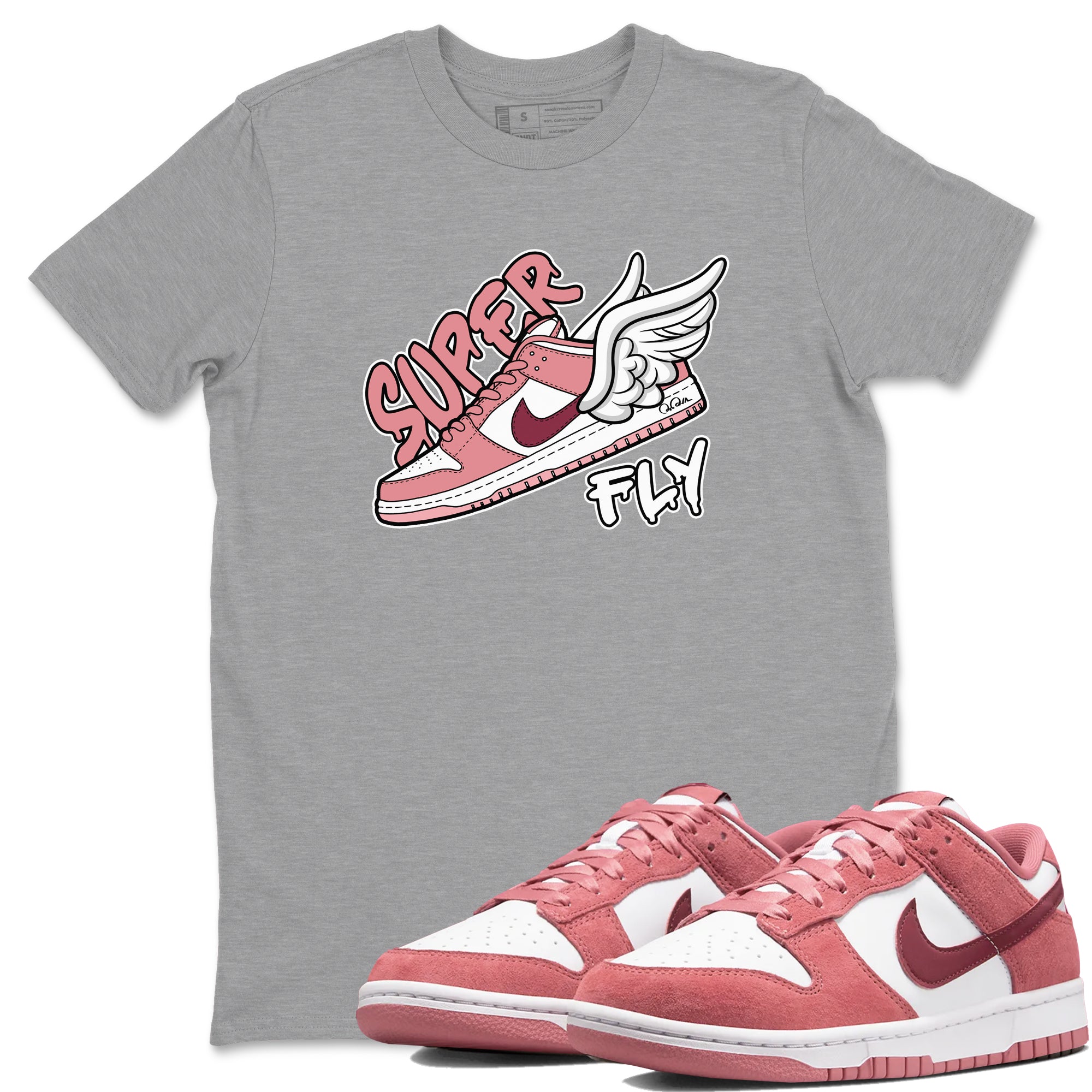 Dunk Valentines Day 2024 shirt to match jordans Super Fly sneaker tees Dunk Happy Valentines Day 2024 Drip Gear Zone Unisex Heather Grey 1 T-Shirt