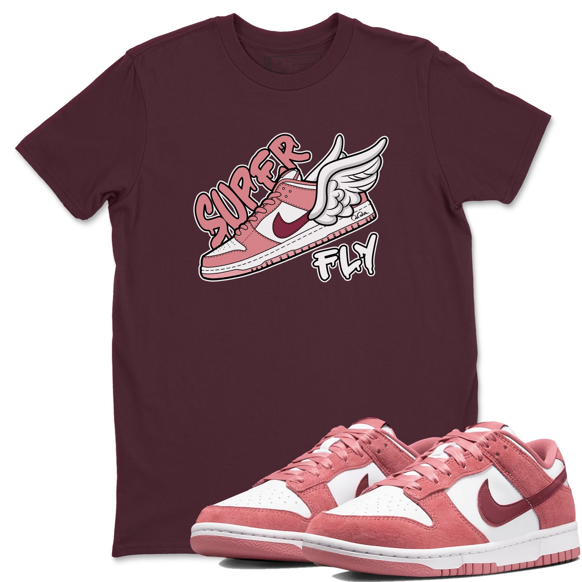 Dunk Valentines Day 2024 shirt to match jordans Super Fly sneaker tees Dunk Happy Valentines Day 2024 Drip Gear Zone Unisex Maroon 1 T-Shirt