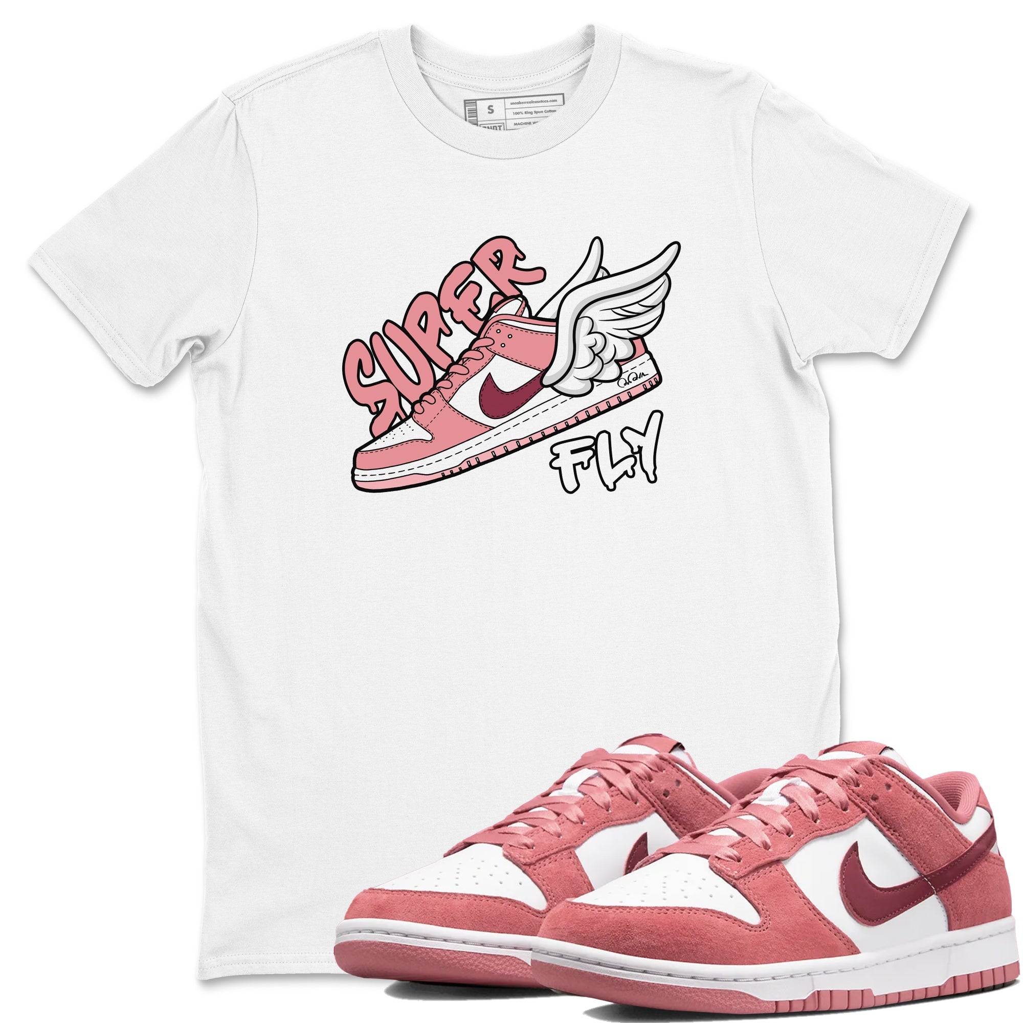 Dunk Valentines Day 2024 shirt to match jordans Super Fly sneaker tees Dunk Happy Valentines Day 2024 Drip Gear Zone Unisex White 1 T-Shirt