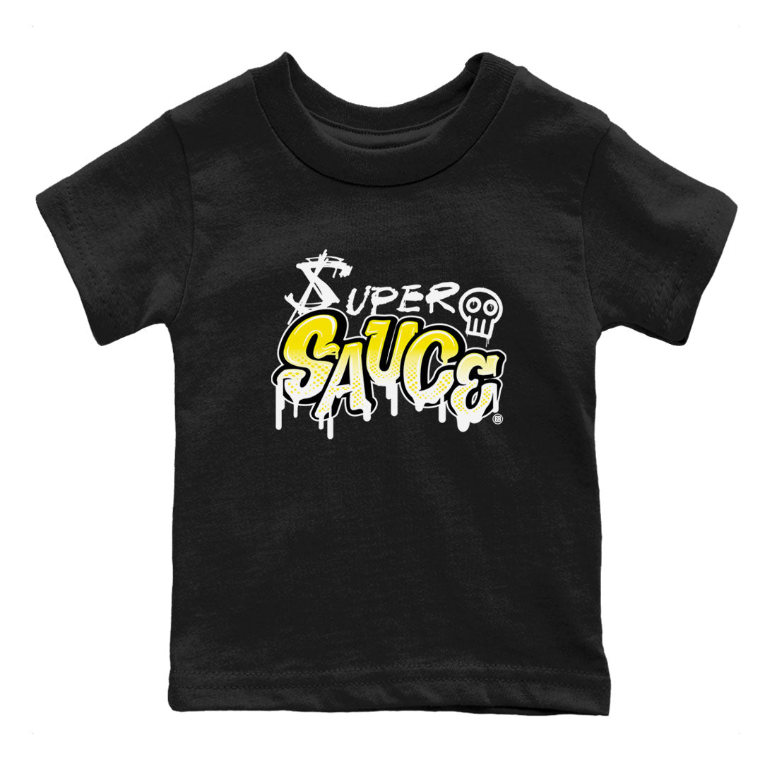 4s Vivid Sulfur shirt to match jordans Super Sauce sneaker tees Air Jordan 4 Vivid Sulfur Drip Gear Zone baby toddler Black 2 cotton Shirt