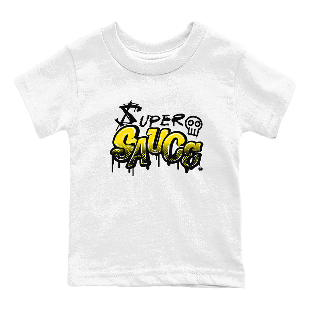 4s Vivid Sulfur shirt to match jordans Super Sauce sneaker tees Air Jordan 4 Vivid Sulfur Drip Gear Zone baby toddler White 2 cotton Shirt