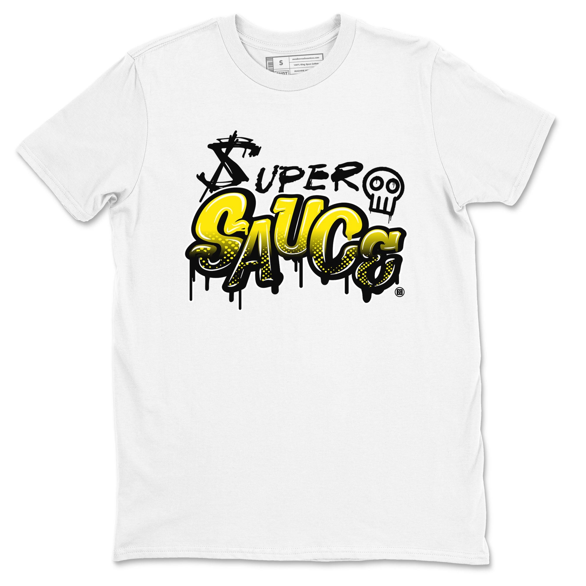 4s Vivid Sulfur shirt to match jordans Super Sauce sneaker tees Air Jordan 4 Vivid Sulfur Drip Gear Zone unisex cotton White 2 crew neck shirt