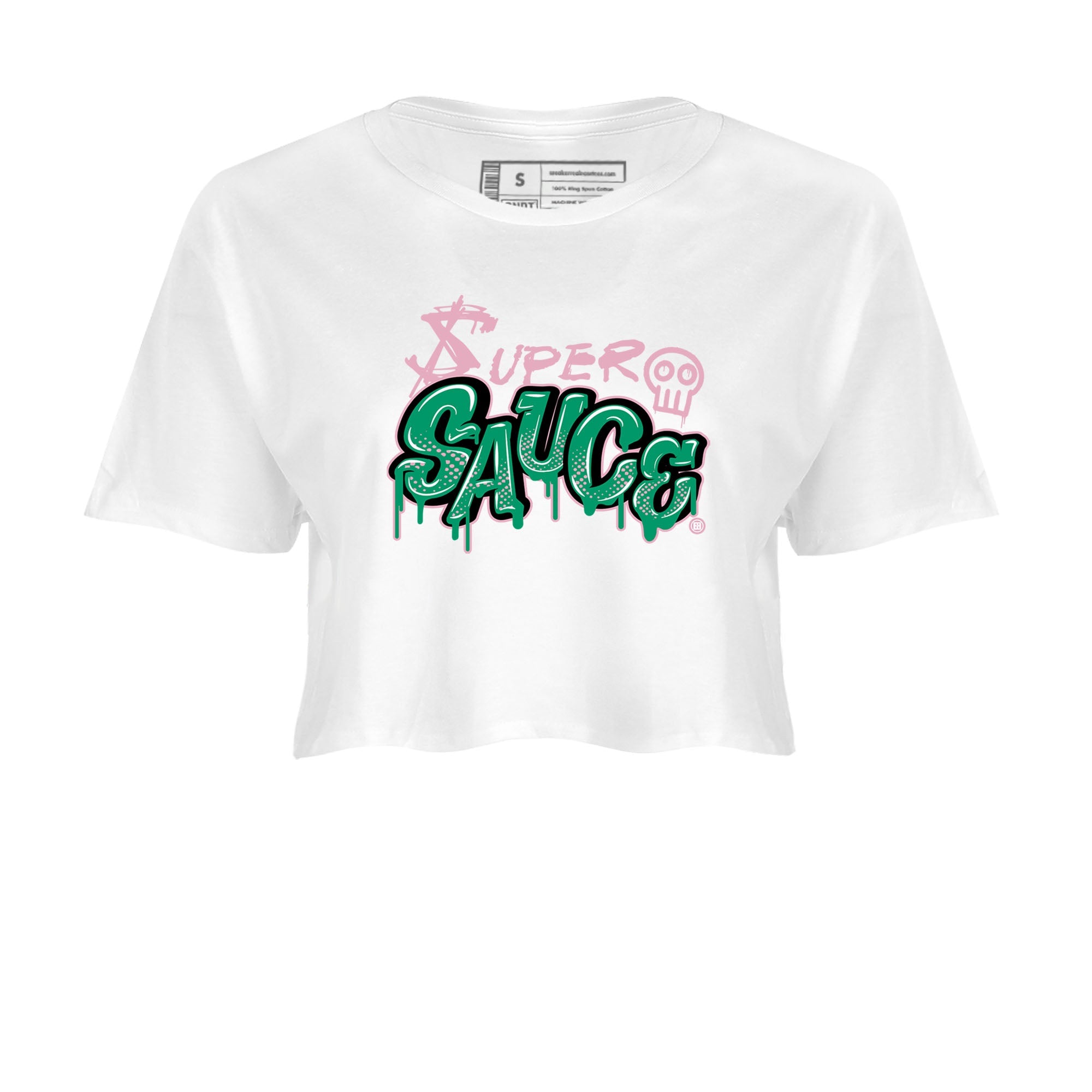 Dunk Low Medium Soft Pink Malachite shirt to match jordans Super Sauce sneaker tees Dunks Medium Soft Pink Malachite Streetwear Brand Drip Gear Zone White 2 crop length shirt