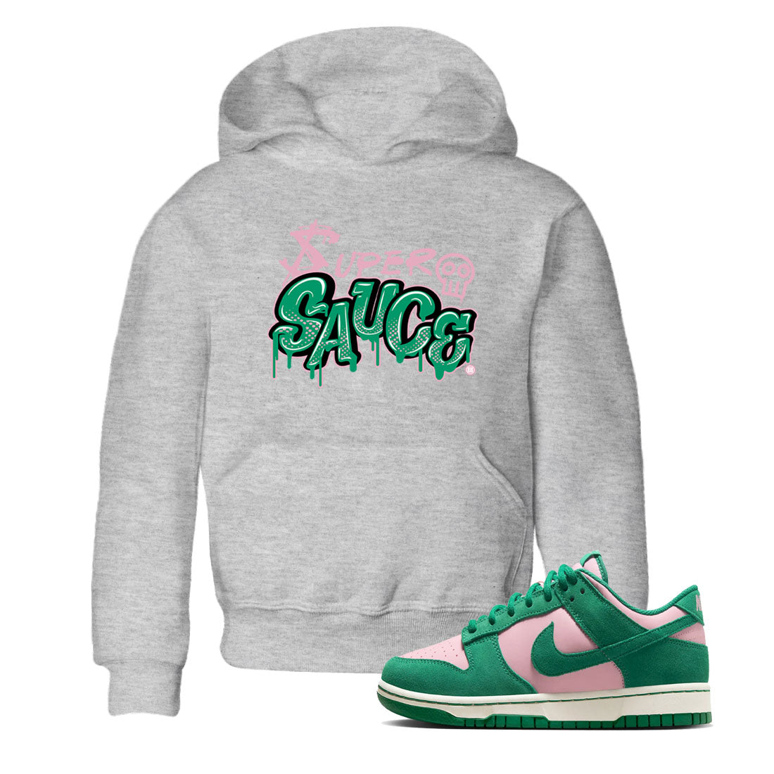 Dunk Low Medium Soft Pink Malachite shirt to match jordans Super Sauce sneaker tees Dunks Medium Soft Pink Malachite Streetwear Brand Drip Gear Zone baby toddler Heather Grey 1 cotton Shirt