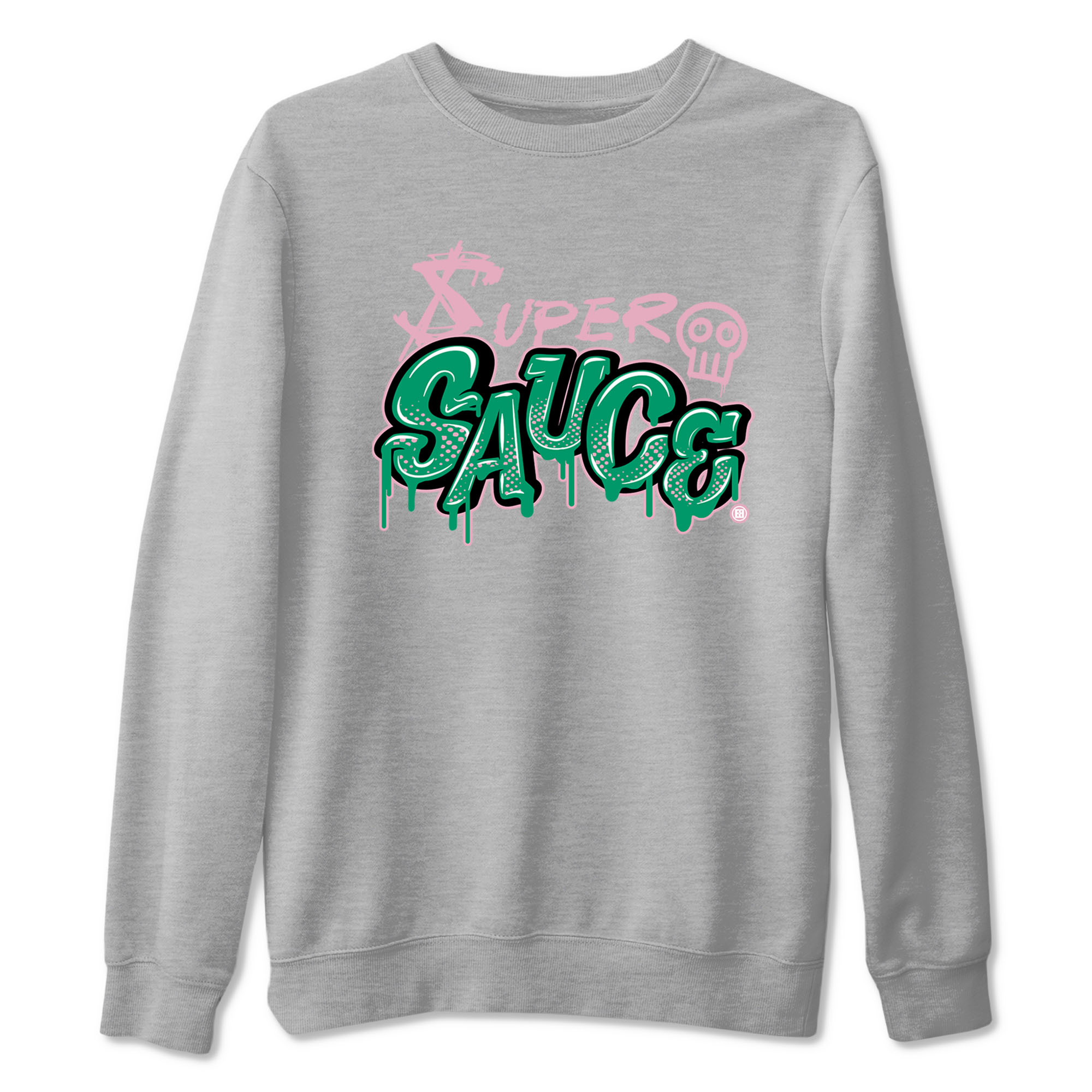 Dunk Low Medium Soft Pink Malachite shirt to match jordans Super Sauce sneaker tees Dunks Medium Soft Pink Malachite Streetwear Brand Drip Gear Zone unisex cotton Heather Grey 2 crew neck shirt