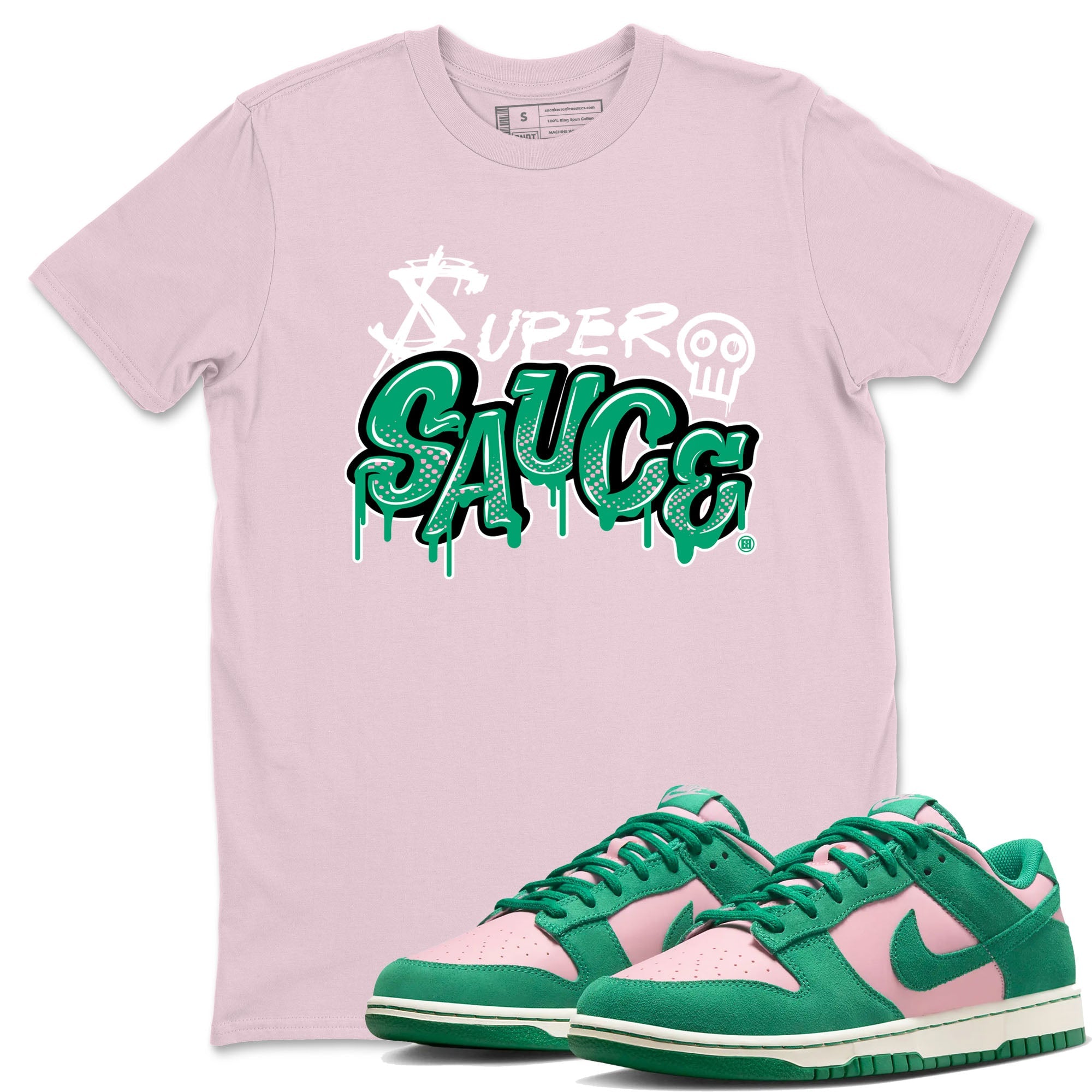 Dunk Low Medium Soft Pink Malachite shirt to match jordans Super Sauce sneaker tees Dunks Medium Soft Pink Malachite Streetwear Brand Drip Gear Zone unisex cotton Pink 1 crew neck shirt