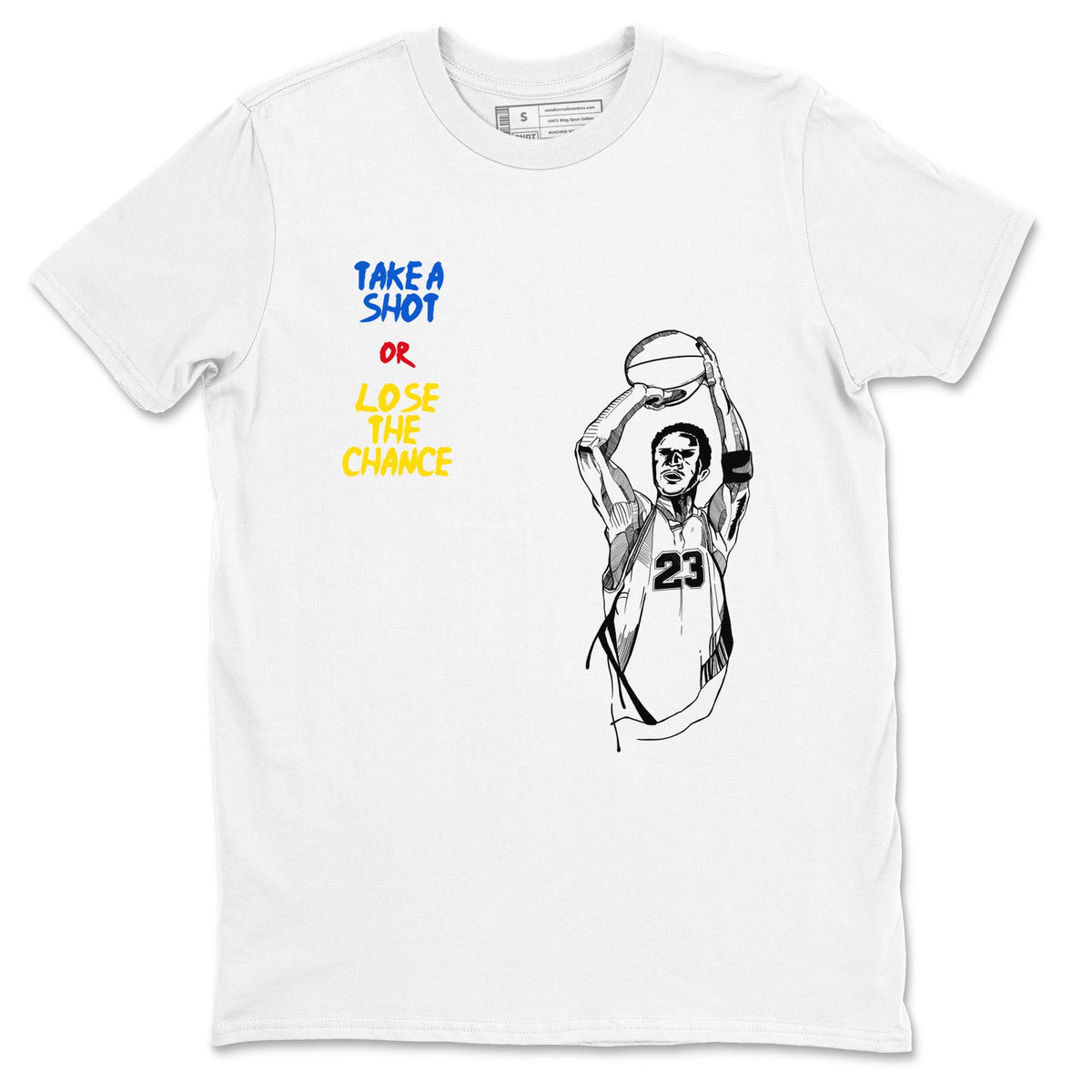 1s Travis Scott Canary shirts to match jordans Take A Shot sneaker match tees Air Jordan 1 Travis Scott Canary Drip Gear Zone unisex cotton White 2 crew neck shirts