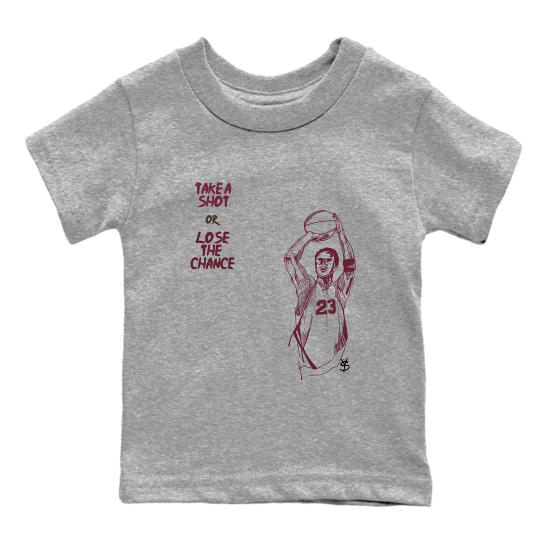 3s A Ma Maniere x Burgundy Crush shirts to match jordans Take A Shot sneaker match tees A Ma Maniére Air Jordan 3 Burgundy Crush Drip Gear Zone Youth Baby Heather Grey 2 crew neck shirts