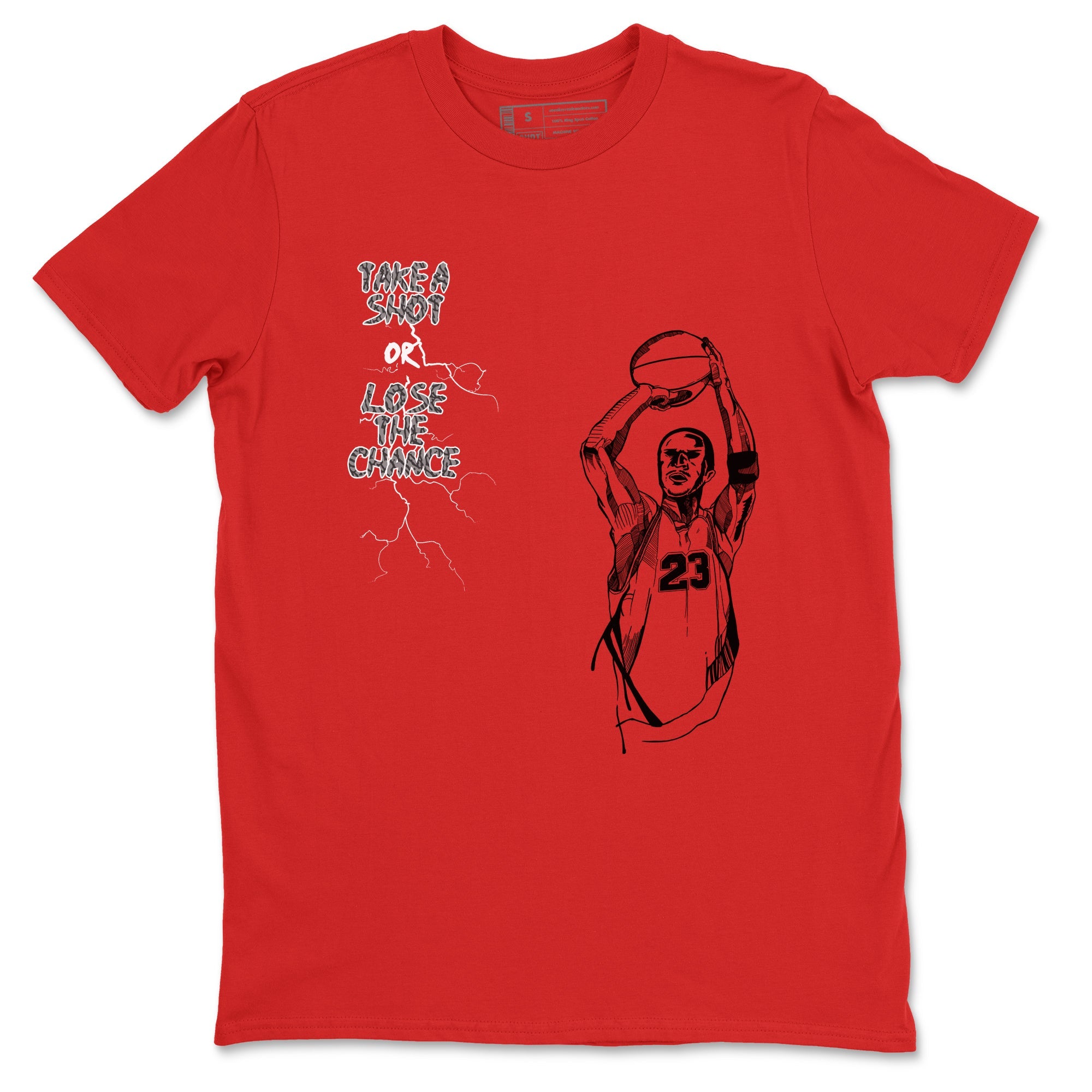 3s Black Cement shirts to match jordans Take A Shot sneaker match tees Air Jordan 3 Black Cement match shoes to clothes Drip Gear Zone unisex cotton Red 2 shirts