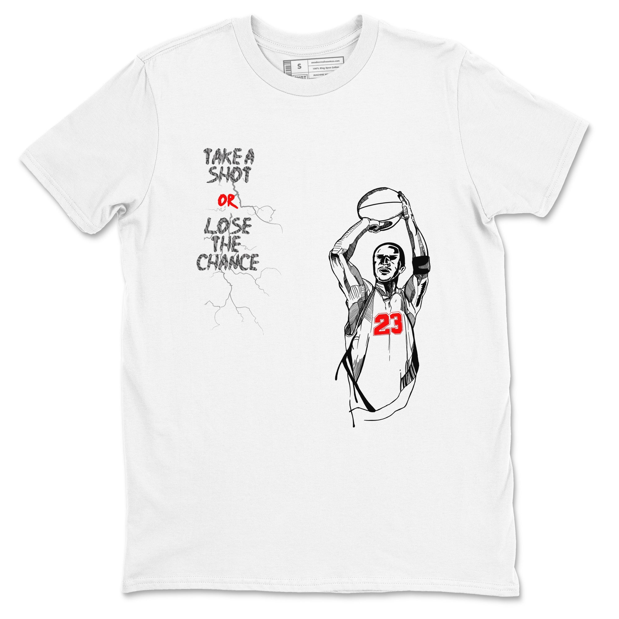 3s Black Cement shirts to match jordans Take A Shot sneaker match tees Air Jordan 3 Black Cement match shoes to clothes Drip Gear Zone unisex cotton White 2 shirts