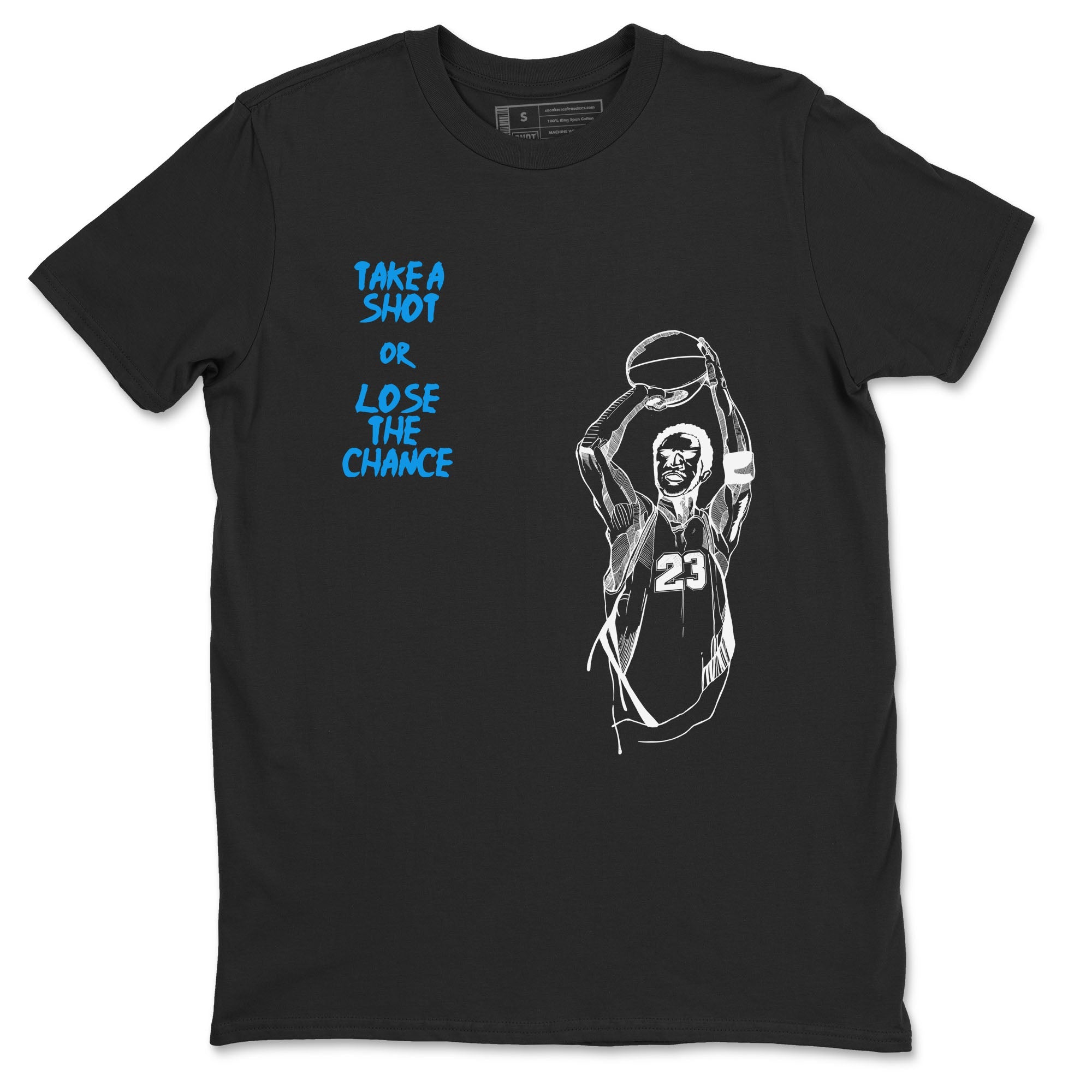 4s Military Blue shirts to match jordans Take A Shot sneaker match tees Air Jordan 4 Military Blue Drip Gear Zone unisex cotton Black 2 crew neck shirts