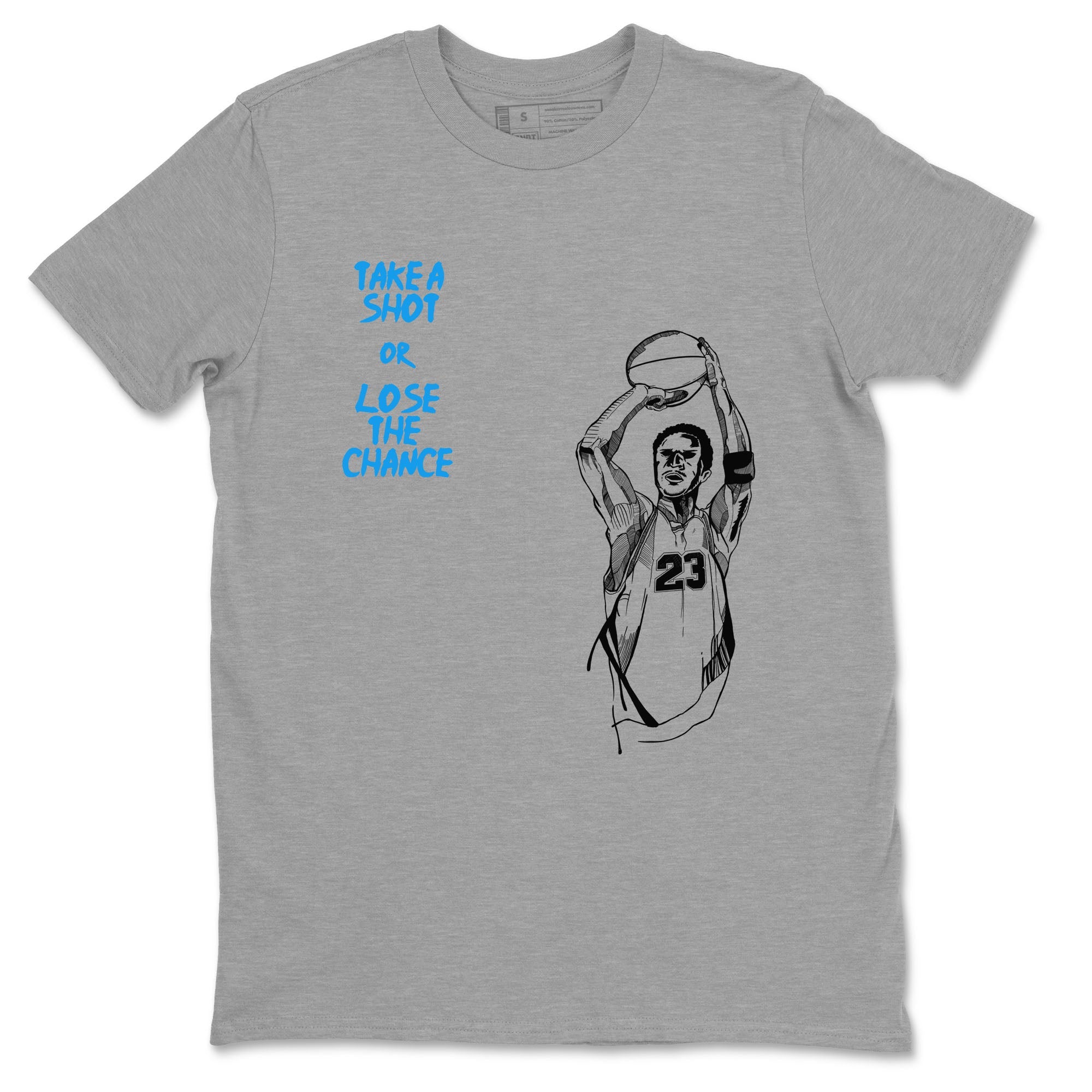 4s Military Blue shirts to match jordans Take A Shot sneaker match tees Air Jordan 4 Military Blue Drip Gear Zone unisex cotton Heather Grey 2 crew neck shirts