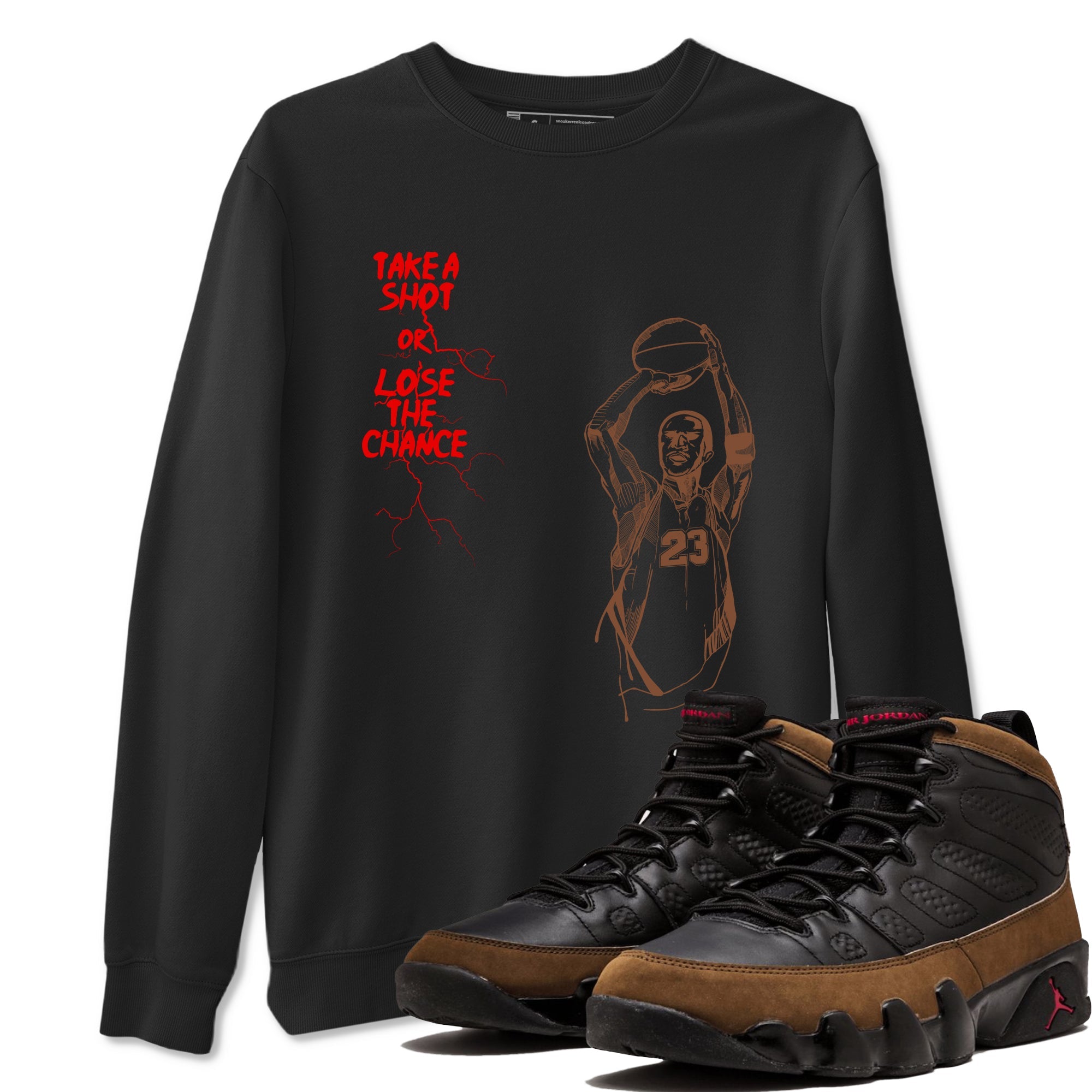 9s Olive shirts to match jordans Take A Shot sneaker match tees Air Jordan 9 Olive match shoes to clothes Drip Gear Zone unisex cotton Black 1 shirts