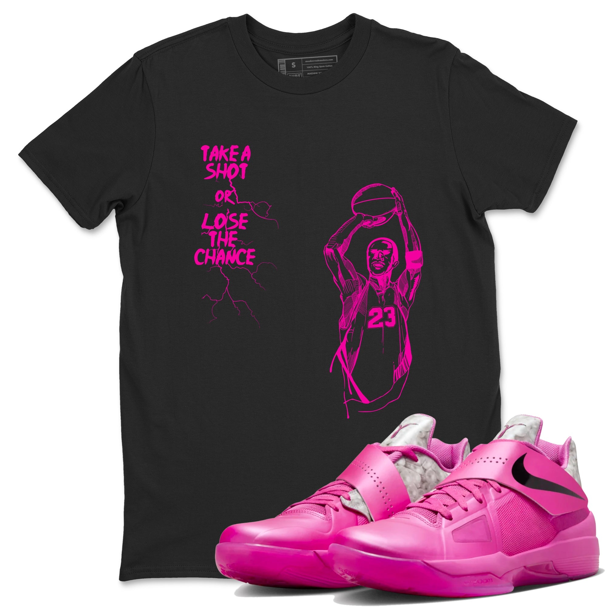Nike KD 4 Retro Aunt Pearl shirts to match jordans Take A Shot sneaker match tees Nike KD 4 Aunt Pearl match shoes to clothes Drip Gear Zone unisex cotton Black 1 shirts