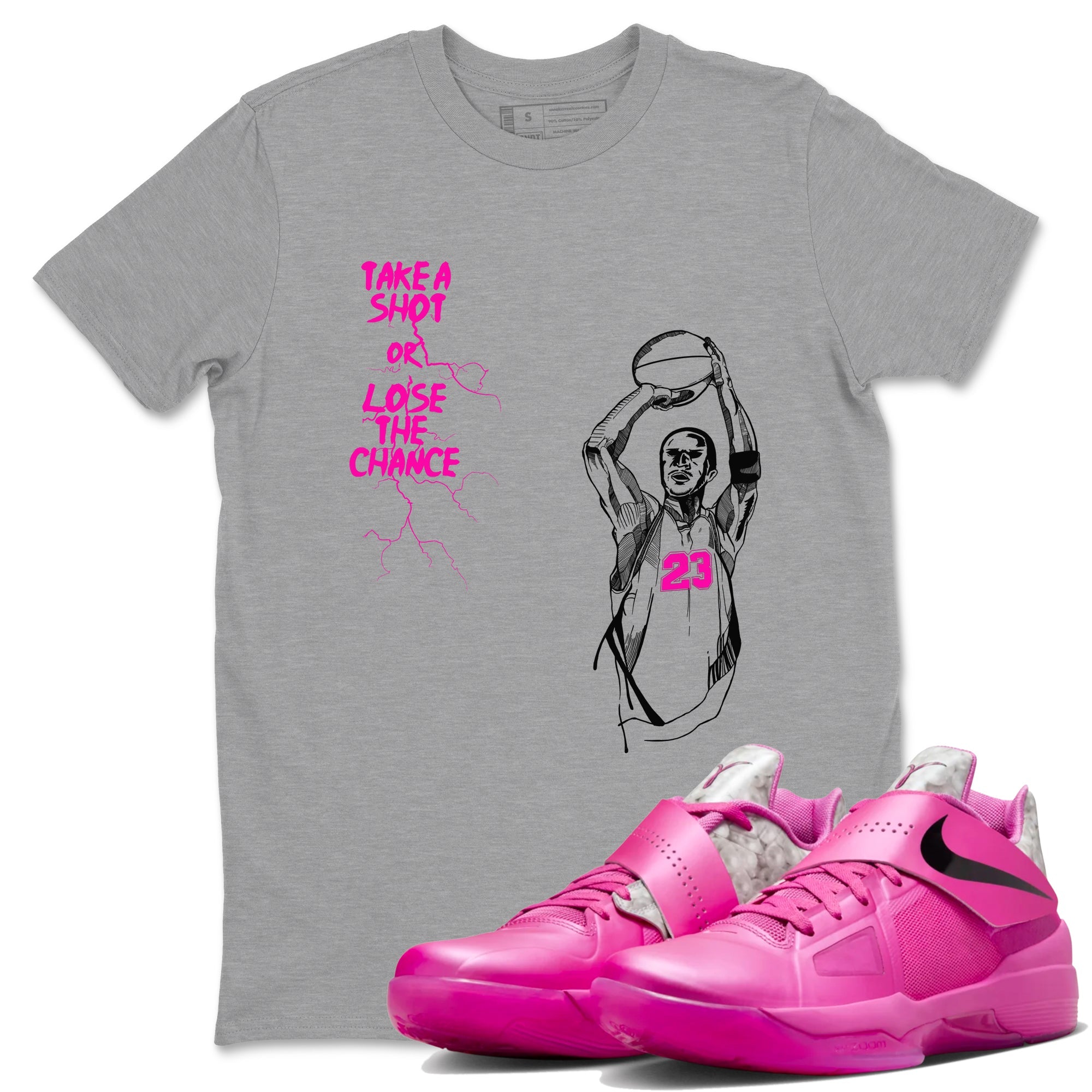 Nike KD 4 Retro Aunt Pearl shirts to match jordans Take A Shot sneaker match tees Nike KD 4 Aunt Pearl match shoes to clothes Drip Gear Zone unisex cotton Heather Grey 1 shirts