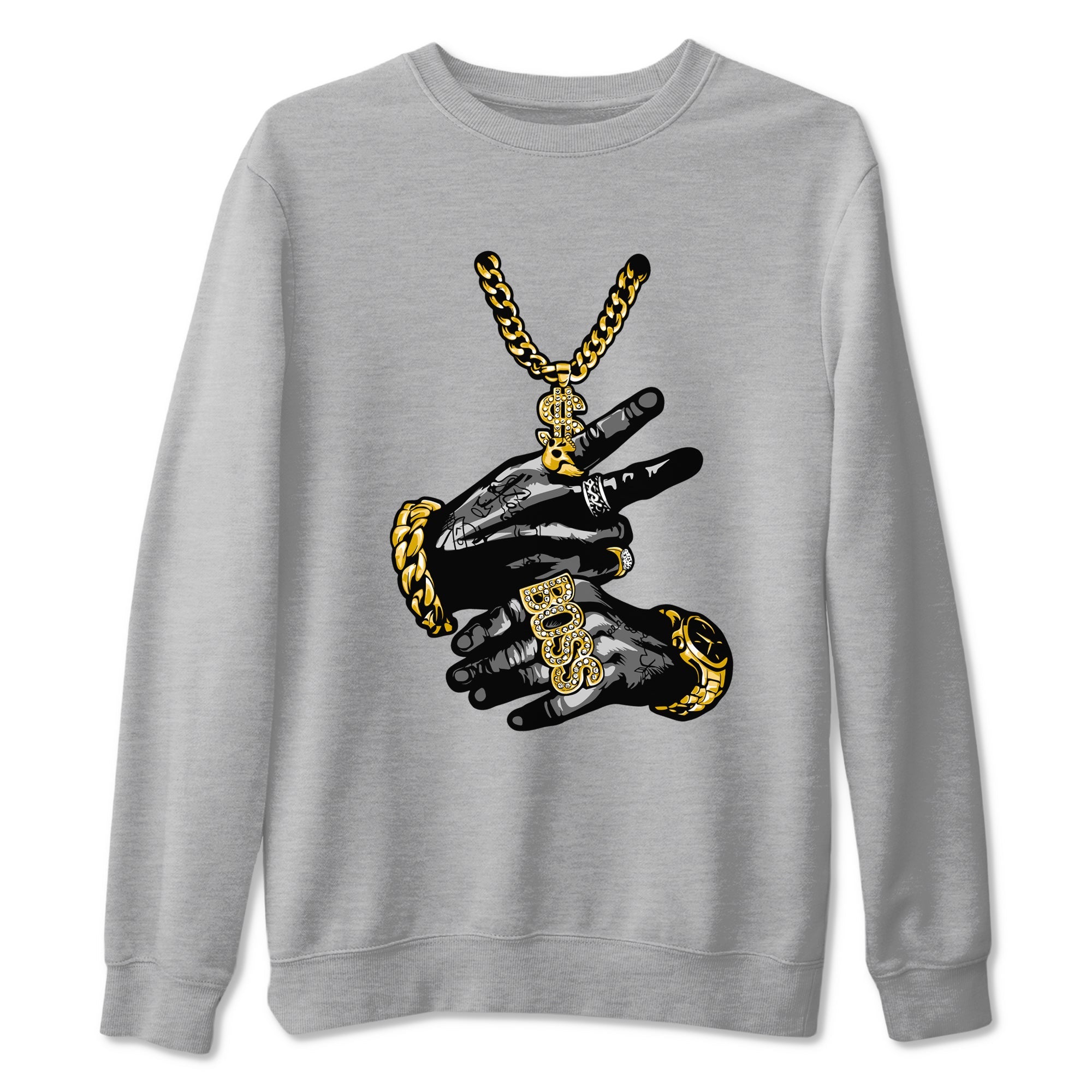 Air Jordan 1 High OG Black Metallic Gold shirts to match jordans Tatto Hands sneaker match tees Air Jordan 1 Retrp Black Metallic Gold Sneaker Shirts Drip Gear Zone streetwear brand Heather Grey 2 unisex cotton tee