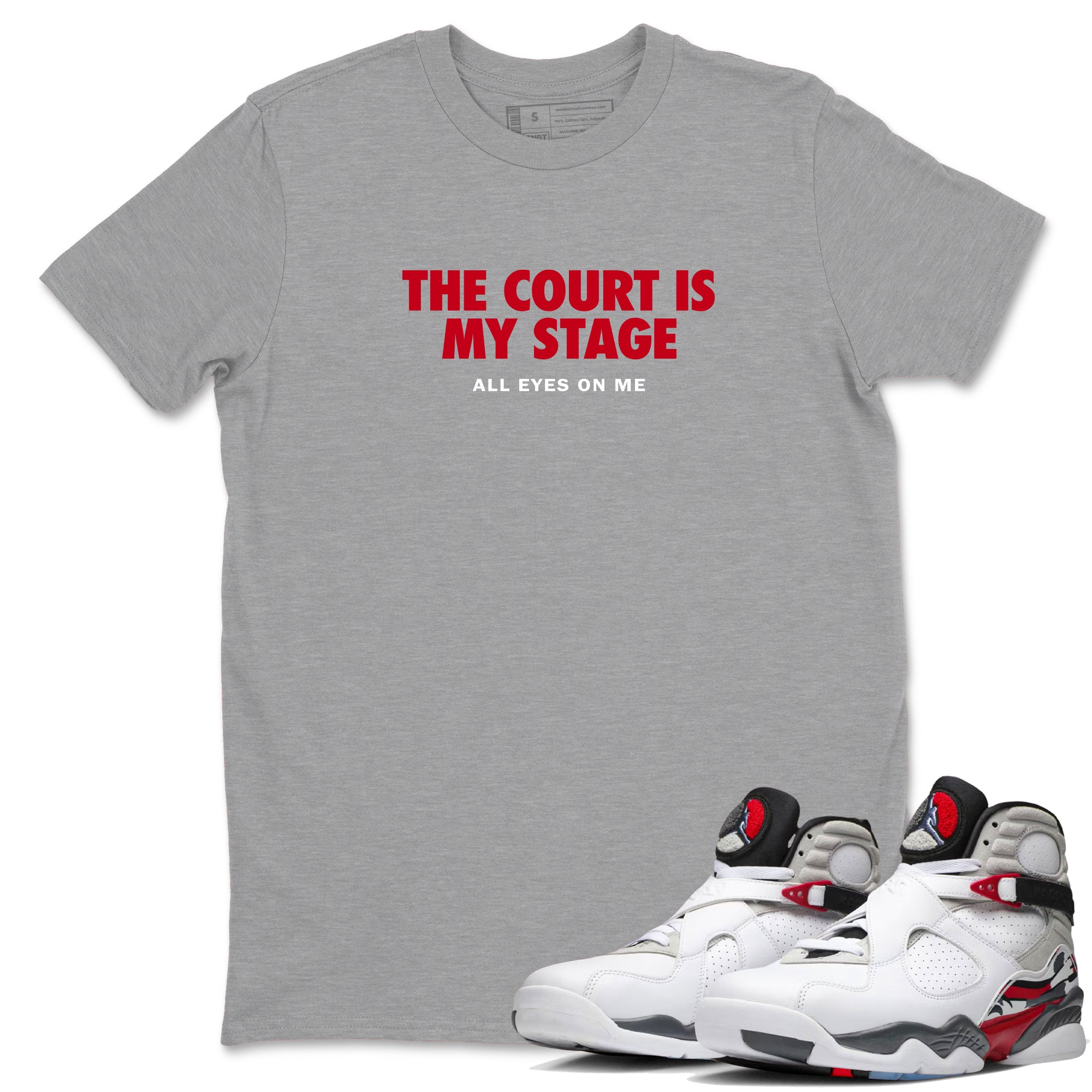 Sneaker Threads  Basketball Graphic T shirt Air Jordan 8 Bunny  The Court Is My Stage Graphic Tee Heather Grey 1. Perfect for Jordan releases 2025 colorways.