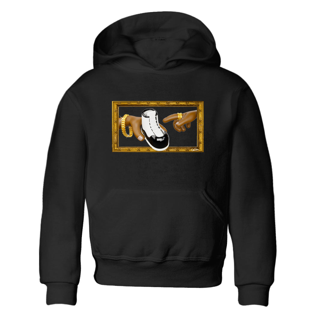 Air Jordan 11 Gratitude shirt to match jordans The Creation Of Adam sneaker tees AJ11 Gratitude Drip Gear Zone Baby Toddler Black 2 T-Shirt