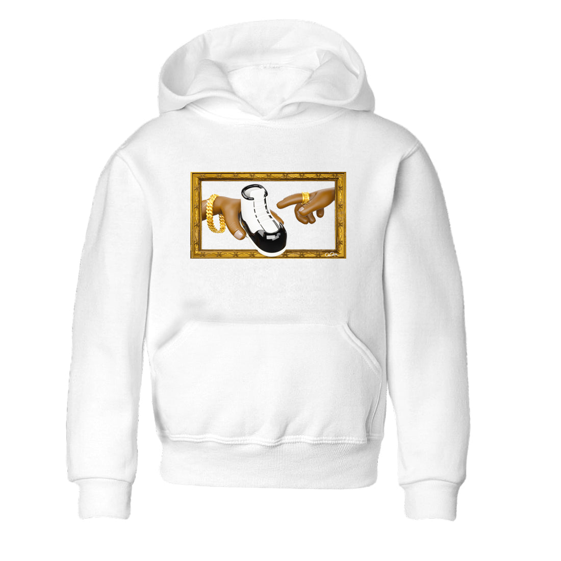 Air Jordan 11 Gratitude shirt to match jordans The Creation Of Adam sneaker tees AJ11 Gratitude Drip Gear Zone Baby Toddler White 2 T-Shirt