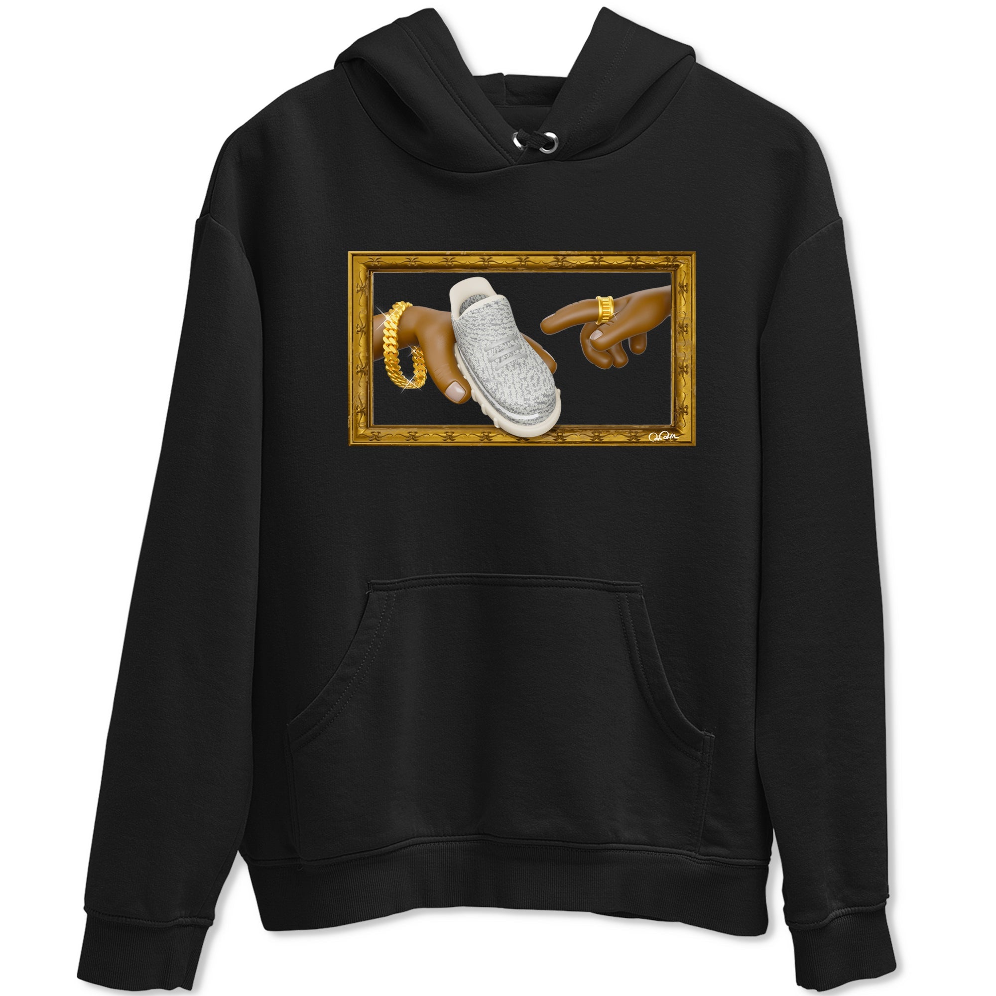 Yeezy 350 Static shirt to match jordans The Creation Of Adam sneaker tees Adidas Yeezy 350 Static Drip Gear Zone Unisex Black 2 T-Shirt