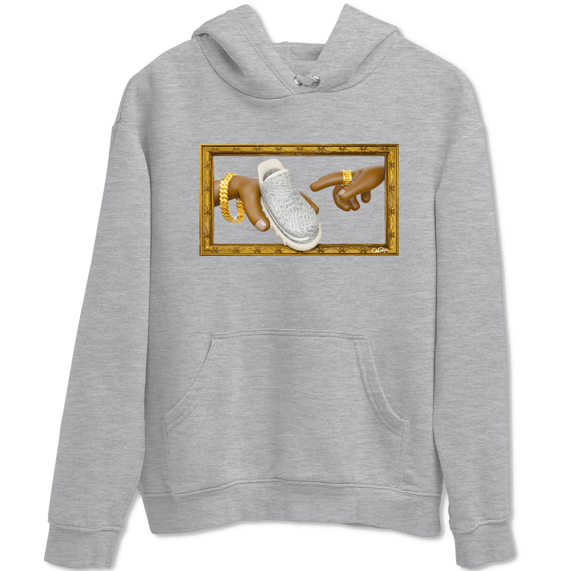 Yeezy 350 Static shirt to match jordans The Creation Of Adam sneaker tees Adidas Yeezy 350 Static Drip Gear Zone Unisex Heather Grey 2 T-Shirt