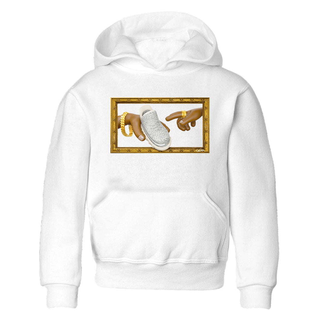 Yeezy 350 Static shirt to match jordans The Creation Of Adam sneaker tees Adidas Yeezy 350 Static Drip Gear Zone Baby Toddler White 2 T-Shirt