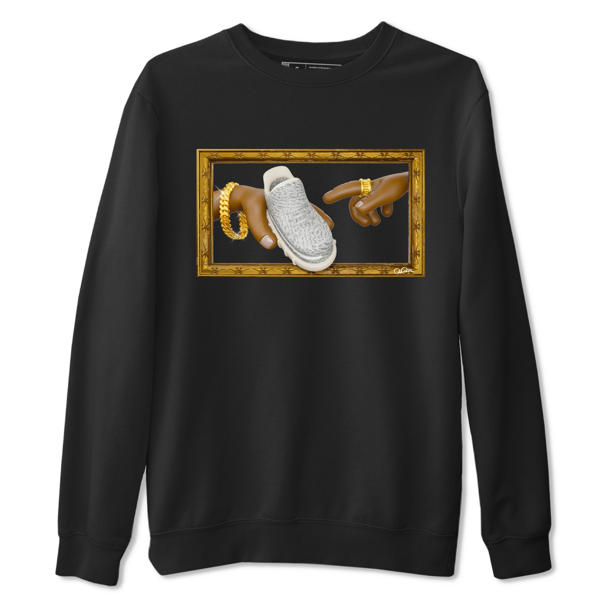 Yeezy 350 Static shirt to match jordans The Creation Of Adam sneaker tees Adidas Yeezy 350 Static Drip Gear Zone Unisex Black 2 T-Shirt