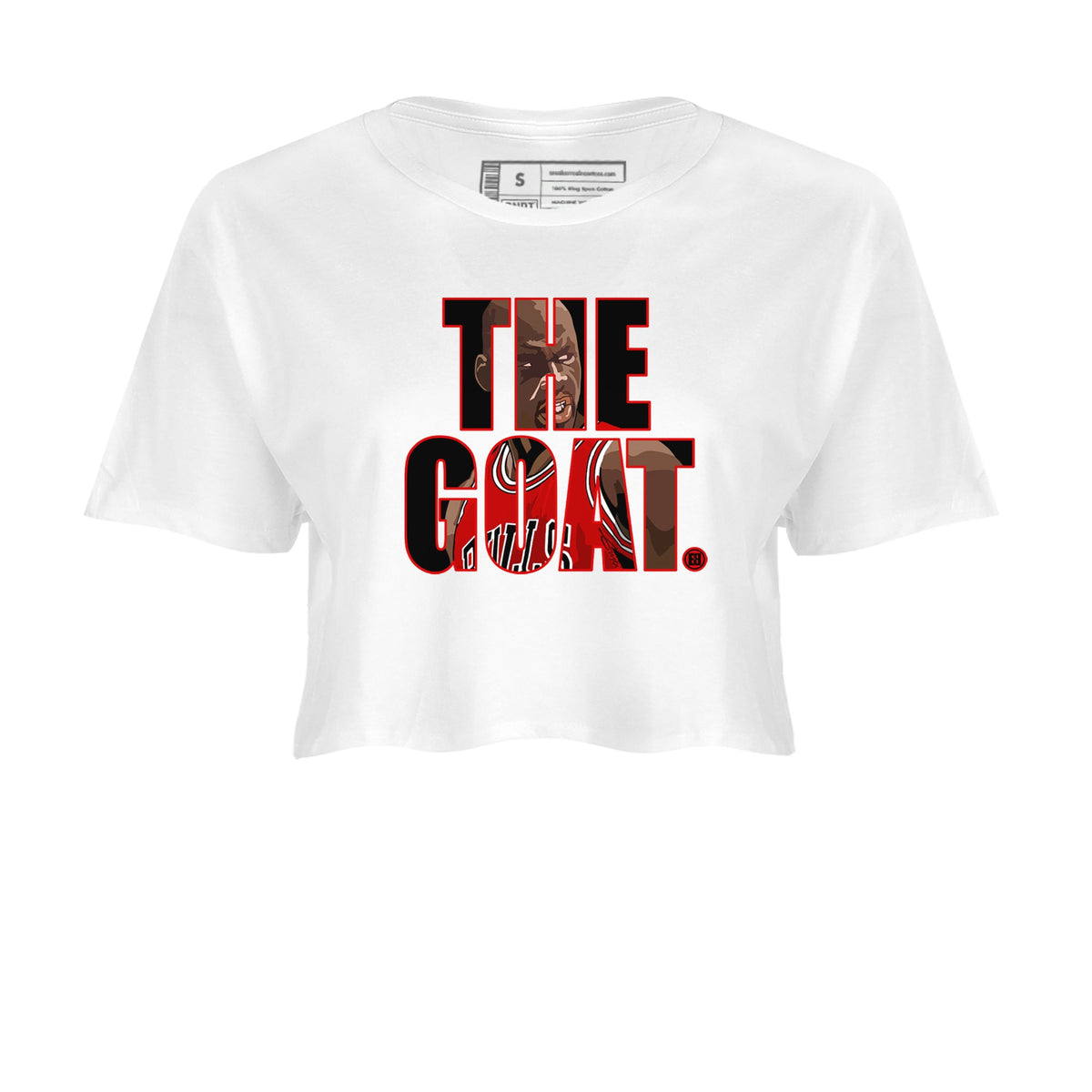 1s Black Toe Reimagined shirts to match jordans The Goat sneaker match tees Air Jordan 1 Black Toe Reimagined match shoes to clothes Drip Gear Zone unisex cotton White 2 crop tee