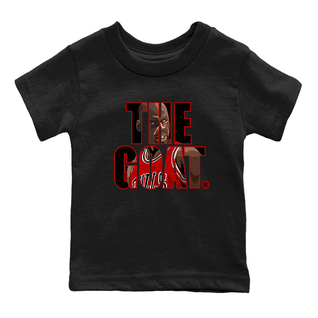 1s Black Toe Reimagined shirts to match jordans The Goat sneaker match tees Air Jordan 1 Black Toe Reimagined match shoes to clothes Drip Gear Zone Youth Baby Black 2 tee