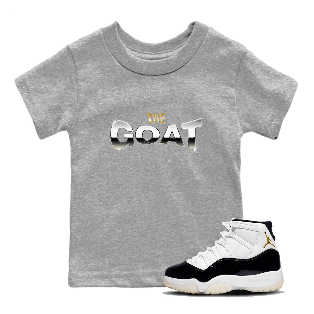 Air Jordan 11 Gratitude shirt to match jordans The Goat sneaker tees AJ11 Gratitude Drip Gear Zone Baby Toddler Heather Grey 1 T-Shirt