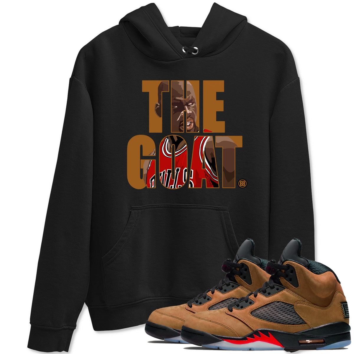5s Archaeo Brown shirts to match jordans The Goat sneaker match tees Air Jordan 5 Archaeo Brown match shoes to clothes Drip Gear Zone unisex cotton Black 1 shirts