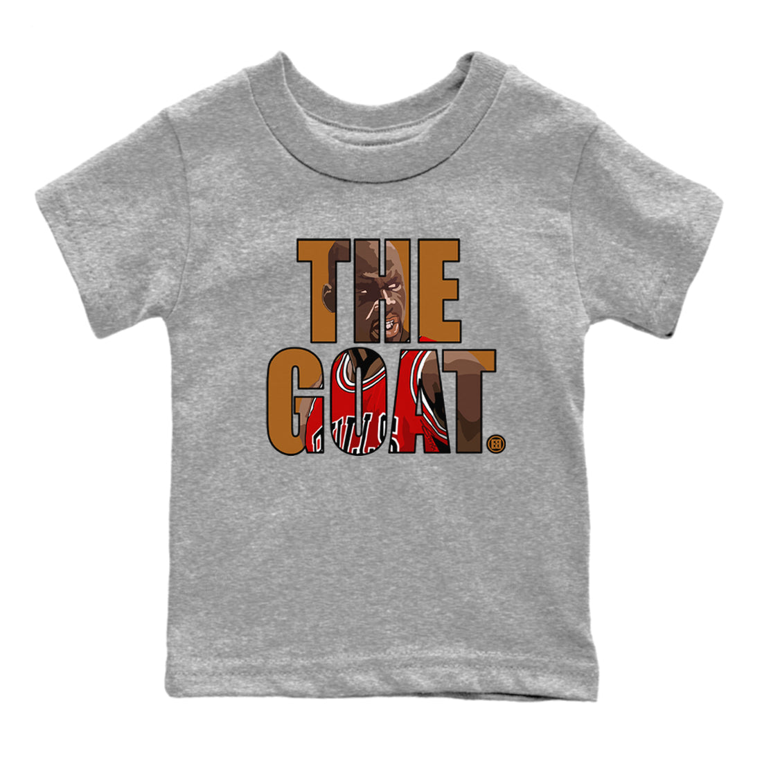 5s Archaeo Brown shirts to match jordans The Goat sneaker match tees Air Jordan 5 Archaeo Brown match shoes to clothes Drip Gear Zone Youth Baby Heather Grey 2 tee