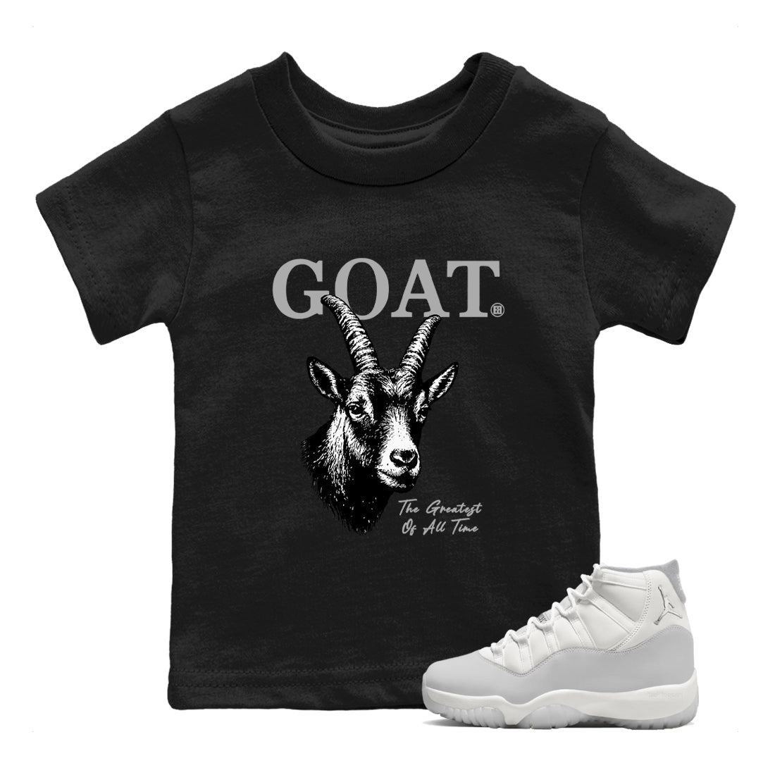 Sneaker match tees  Sneaker Tees To Match Air Jordan 11 Grand Finale Shoes  The Greatest Of All Time Kids T-Shirt Black 1