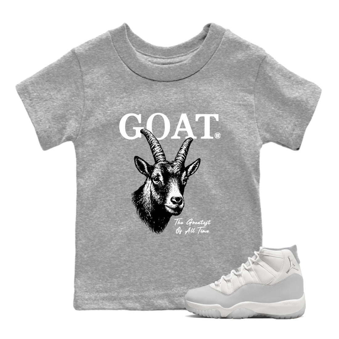 Sneaker match tees  Sneaker Tees To Match Air Jordan 11 Grand Finale Shoes  The Greatest Of All Time Kids T-Shirt Heather Grey 1
