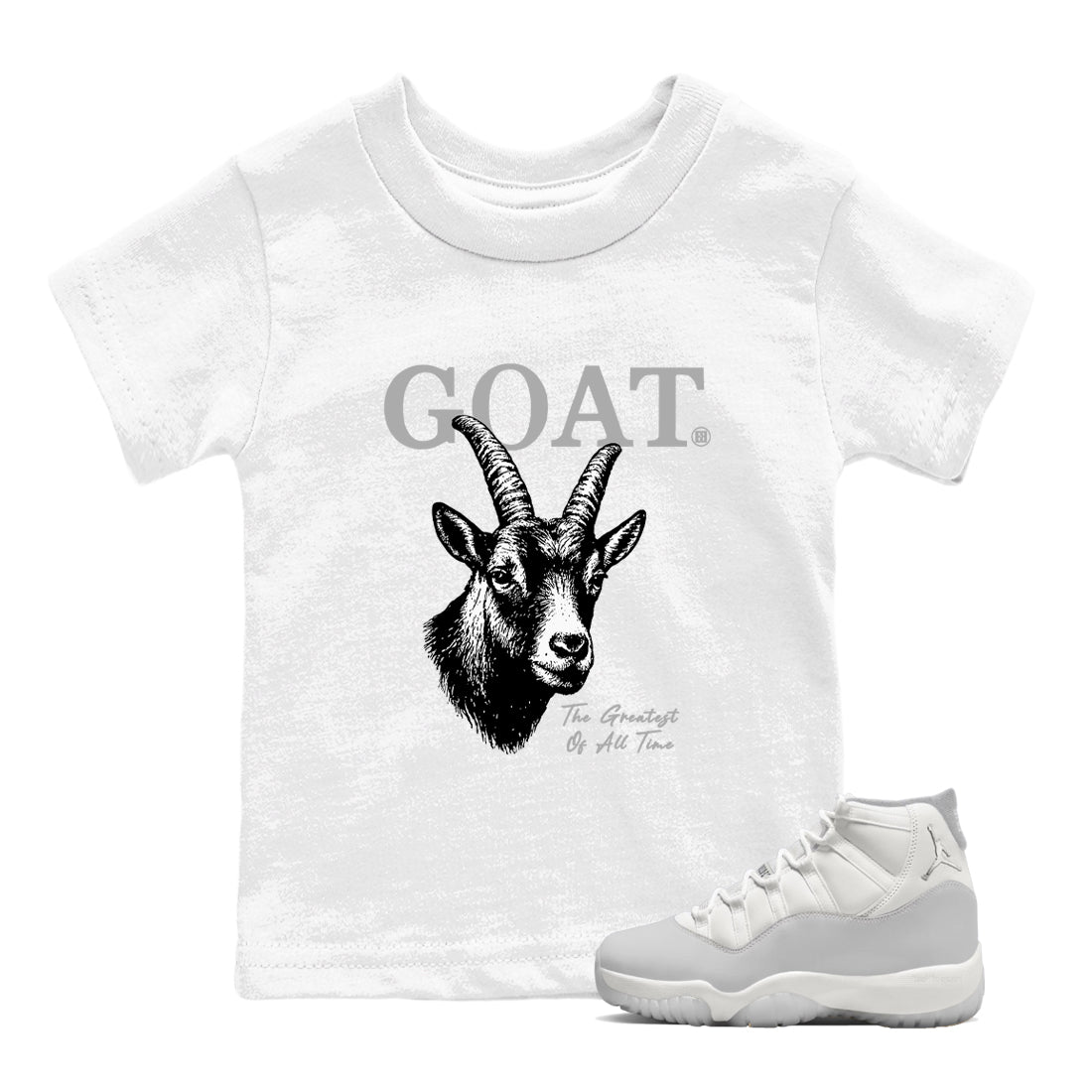 Sneaker match tees  Sneaker Tees To Match Air Jordan 11 Grand Finale Shoes  The Greatest Of All Time Kids T-Shirt White 1