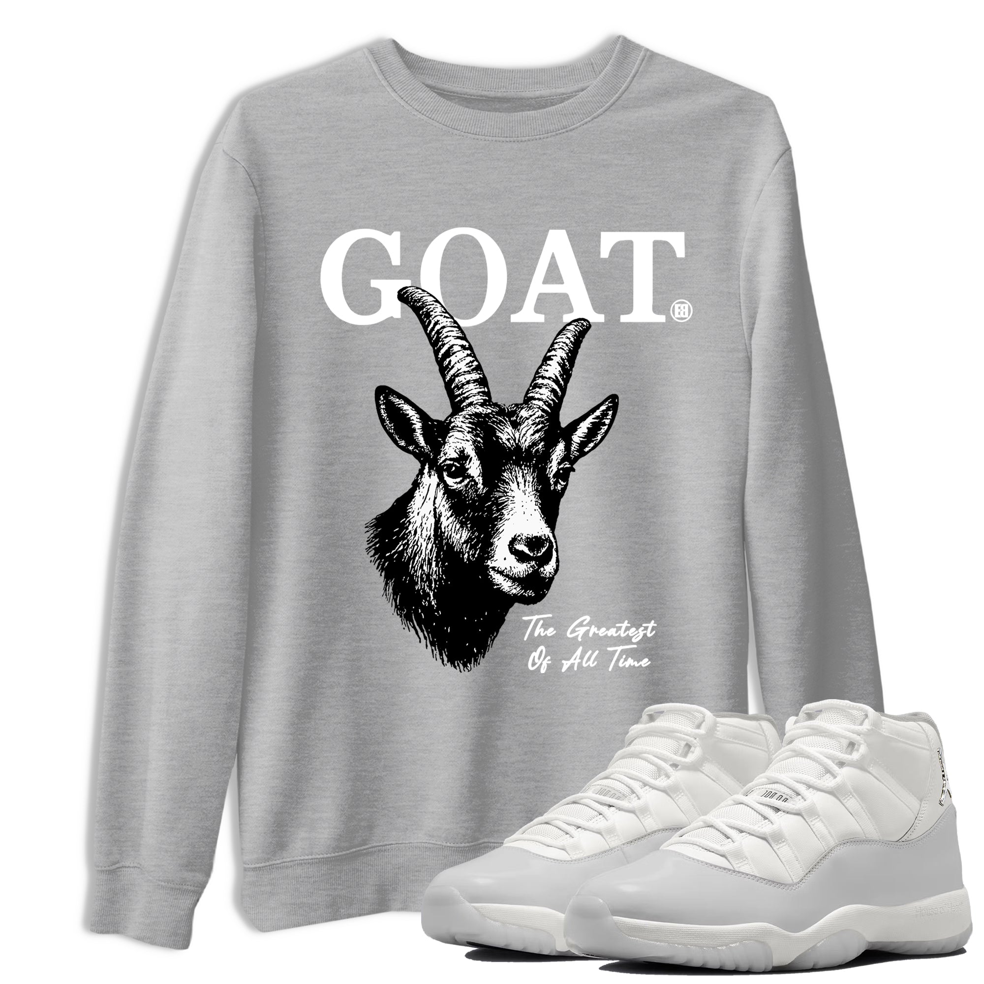 Sneaker match tees  Sneaker Tees To Match Air Jordan 11 Grand Finale Shoes  The Greatest Of All Time Tee Heather Grey 1