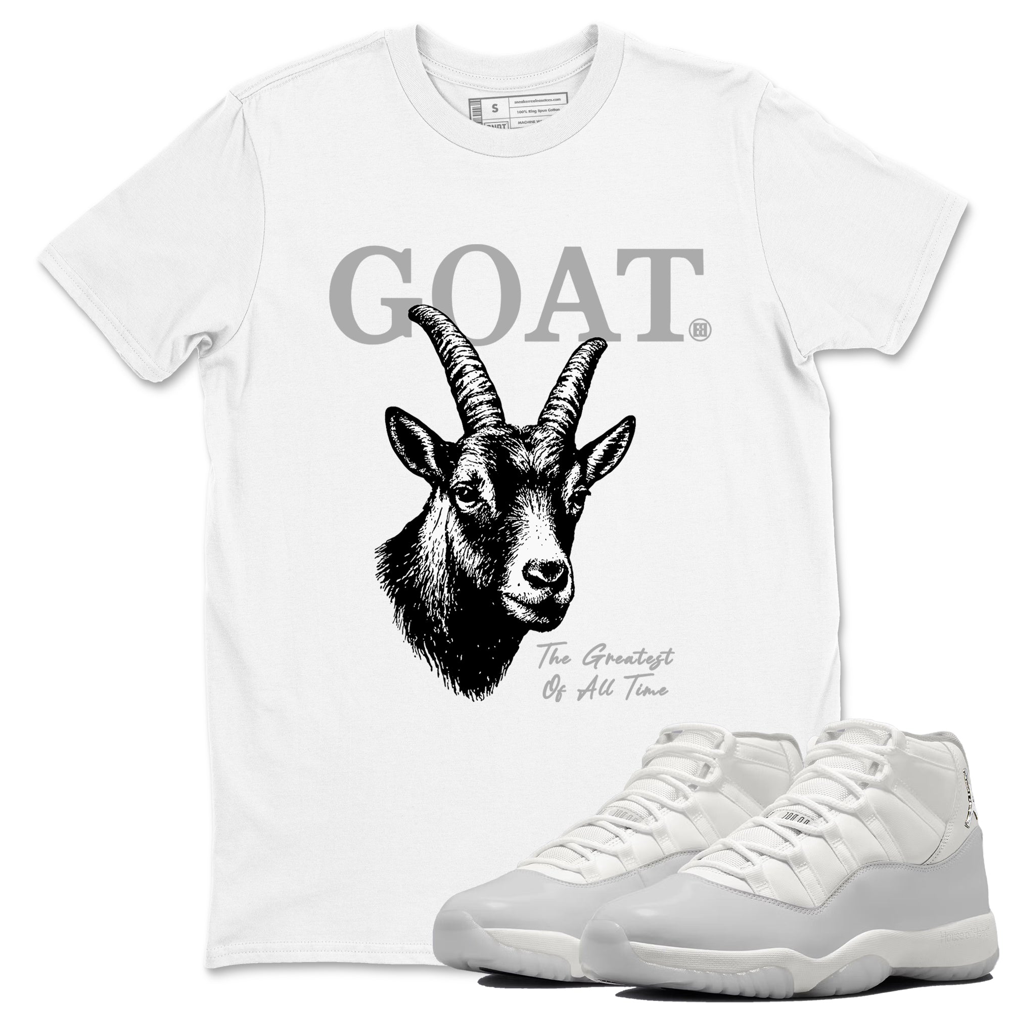 Sneaker match tees  Sneaker Tees To Match Air Jordan 11 Grand Finale Shoes  The Greatest Of All Time Tee White 1