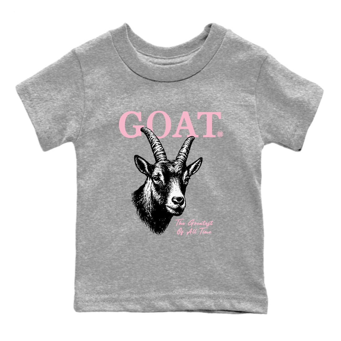 Sneaker Threads Sneaker Tees To Match Air Jordan 5 Medium Soft Pink Shoes The Greatest Of All Time Kids T-Shirt Heather Grey 2