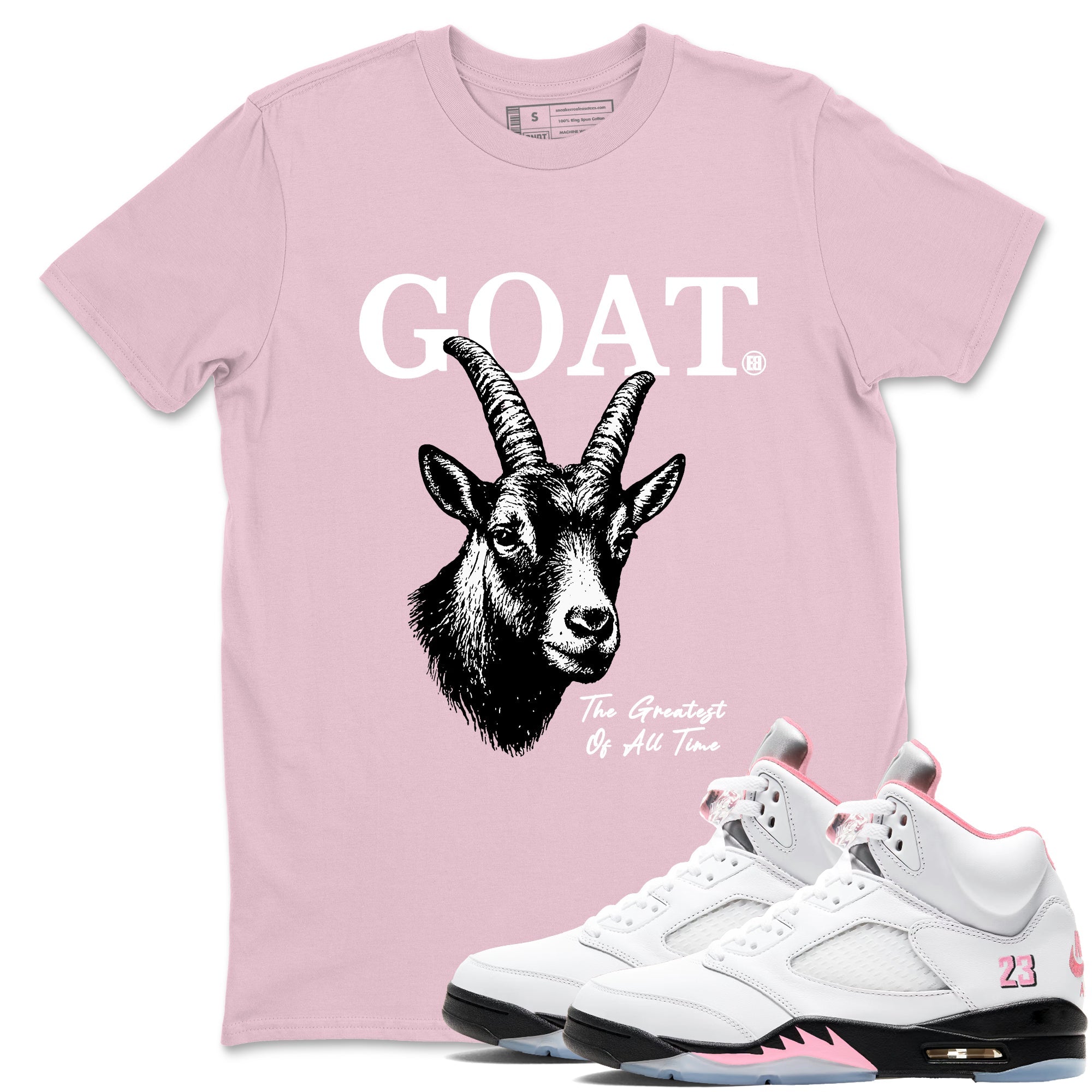 Sneaker Threads Sneaker Tees To Match Air Jordan 5 Medium Soft Pink Shoes The Greatest Of All Time Tee Pink 1