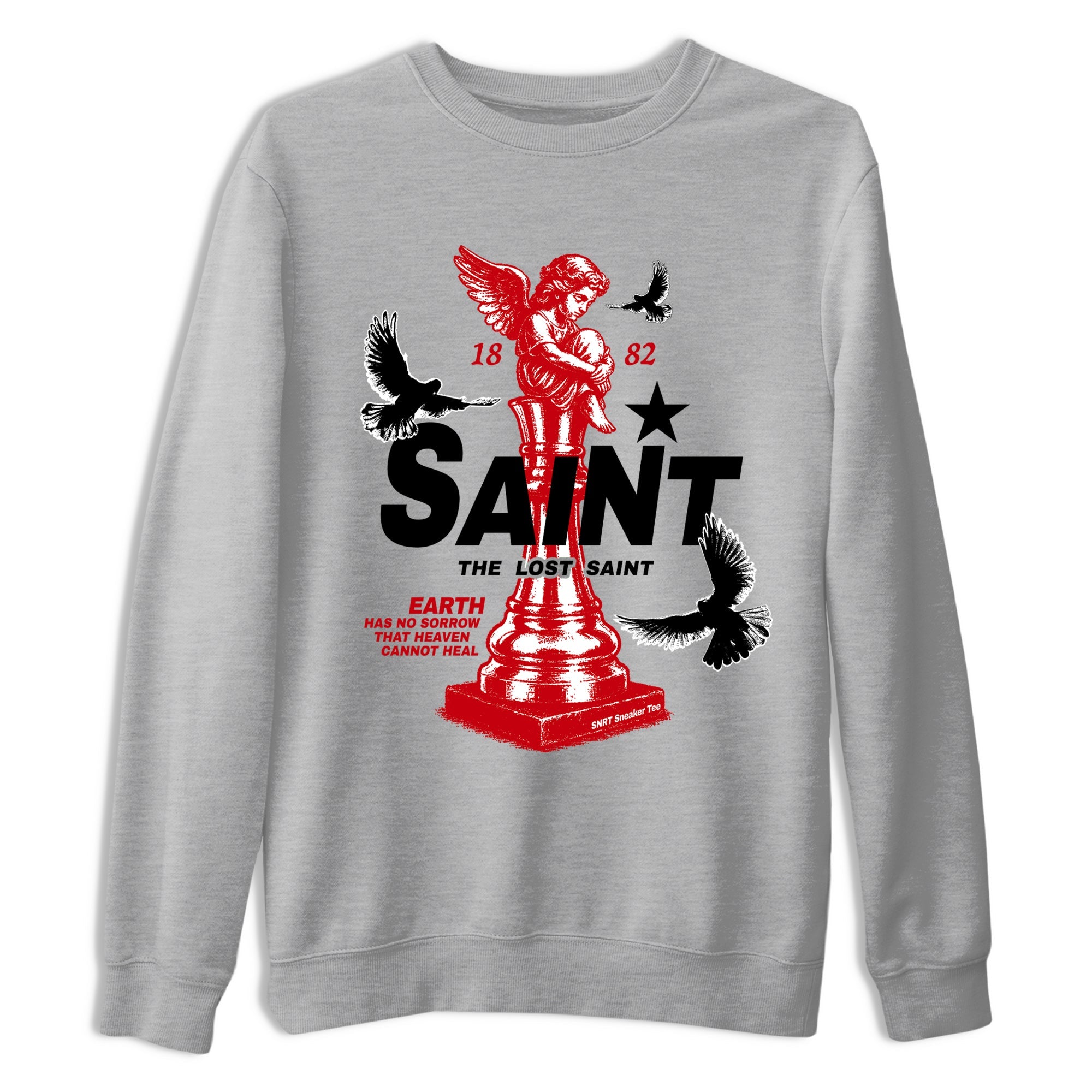 5s Fire Red Sneaker match tees  Sneaker Tees To Match Jordan 5 Retro Fire Red Sneakers  The Lost Saint Graphic Tee Heather Grey 2