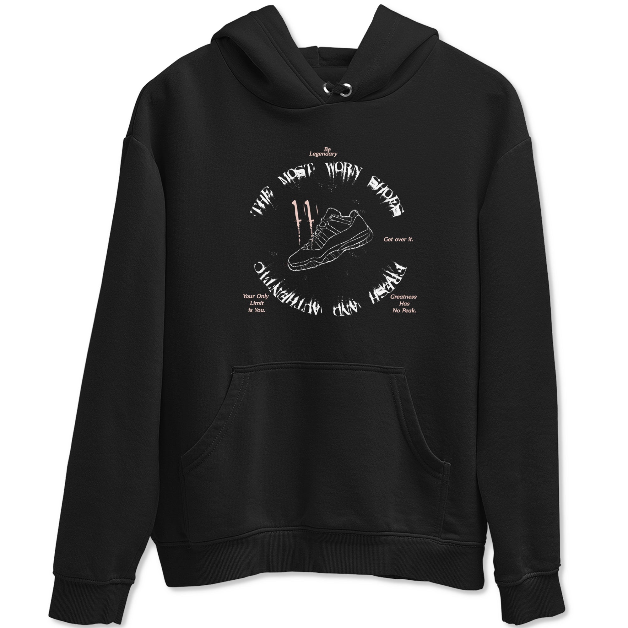 11s Legend Pink shirts to match jordans The Most Worn Shoes sneaker match tees Air Jordan 11 Legend Pink Drip Gear Zone streetwear brand Black 2 unisex cotton tee