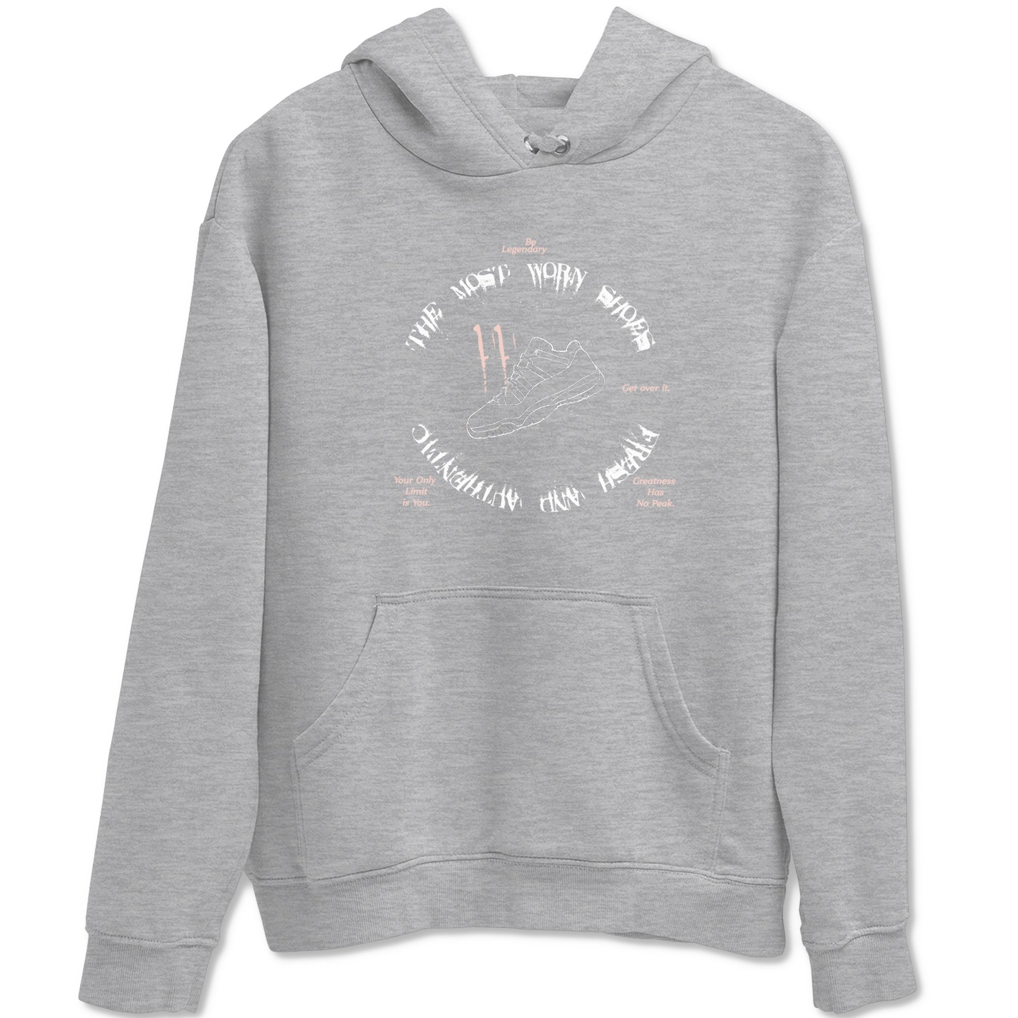 11s Legend Pink shirts to match jordans The Most Worn Shoes sneaker match tees Air Jordan 11 Legend Pink Drip Gear Zone streetwear brand Heather Grey 2 unisex cotton tee