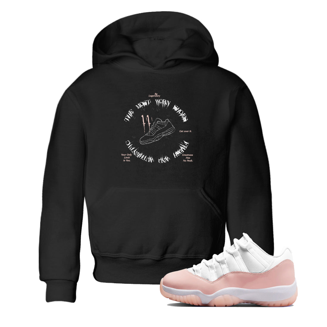 11s Legend Pink shirts to match jordans The Most Worn Shoes sneaker match tees Air Jordan 11 Legend Pink Drip Gear Zone streetwear brand Baby and Youth Black 1 cotton tee